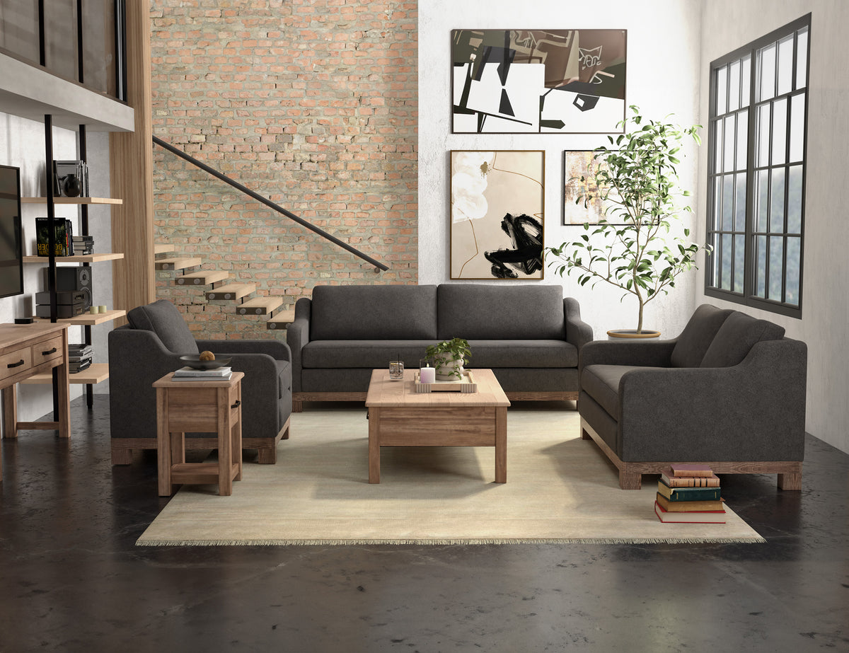 Samba Sofa, Gray, Wooden Frame & Base - IUP298-SOF-121