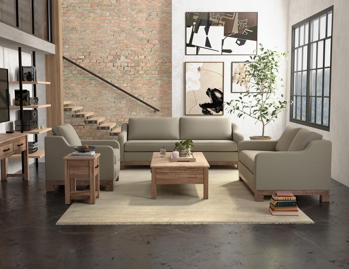 Samba Loveseat, Gray, Wooden Frame & Base - IUP298-LOV-151