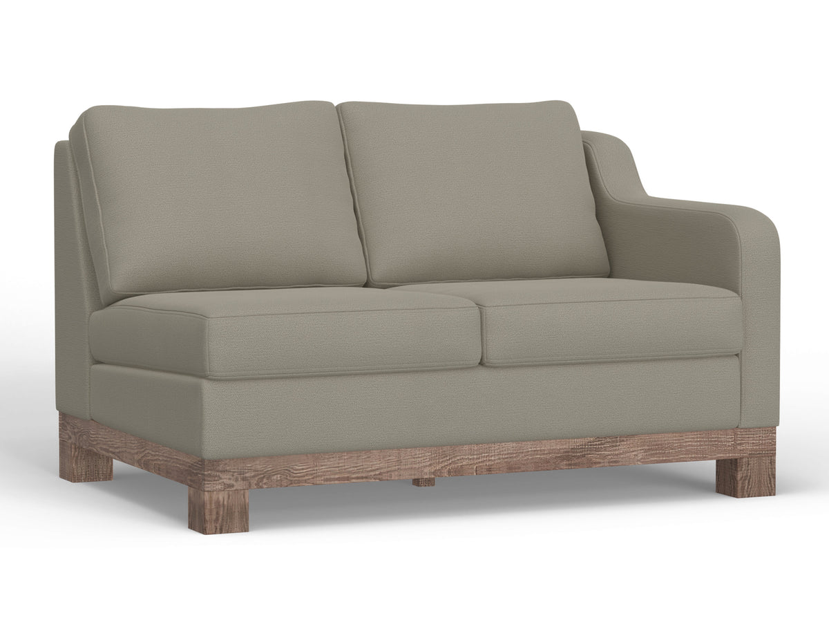 Samba Loveseat, Gray, Wooden Frame & Base, Two-Cushion Sectional Right-Arm