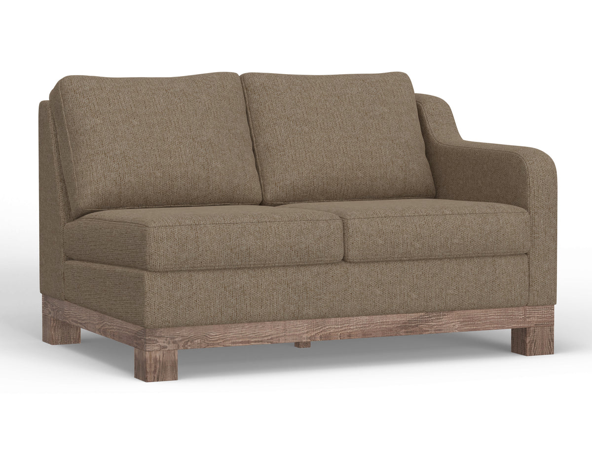 Samba Loveseat, Brown, Wooden Frame & Base, Two-Cushion Sectional Right-Arm