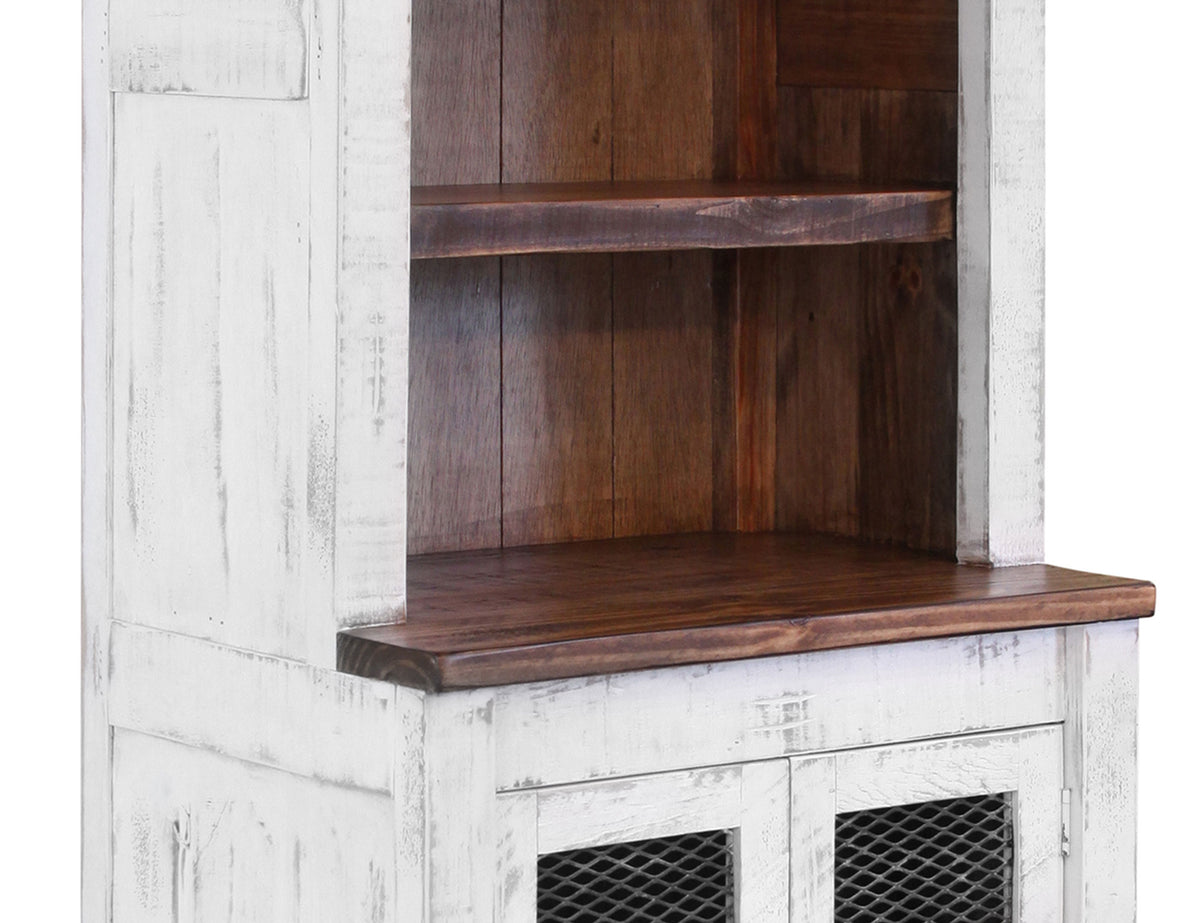Pueblo White Pier, White, 3 Shelves 2 Door