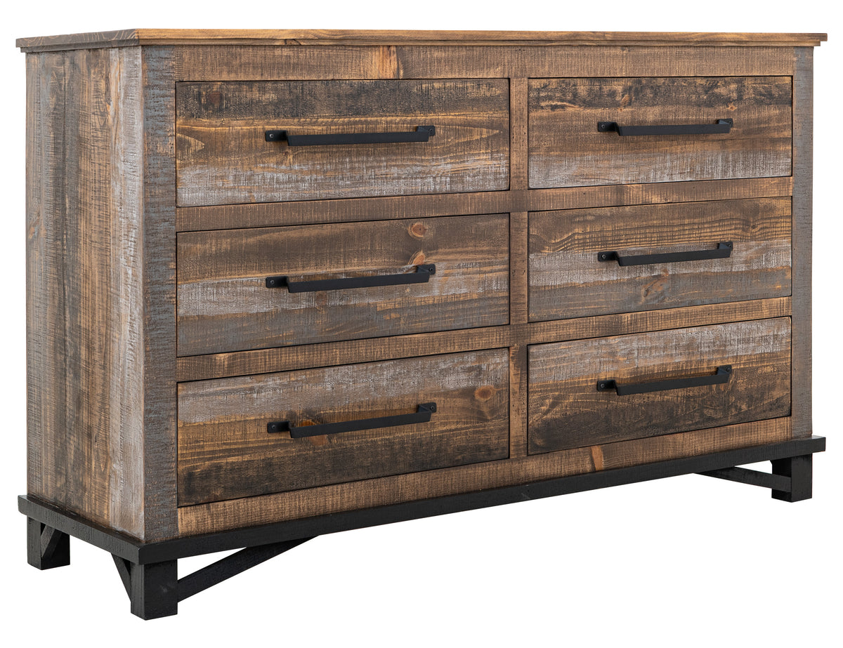 Loft Brown Dresser, Multicolor, 6 Drawer