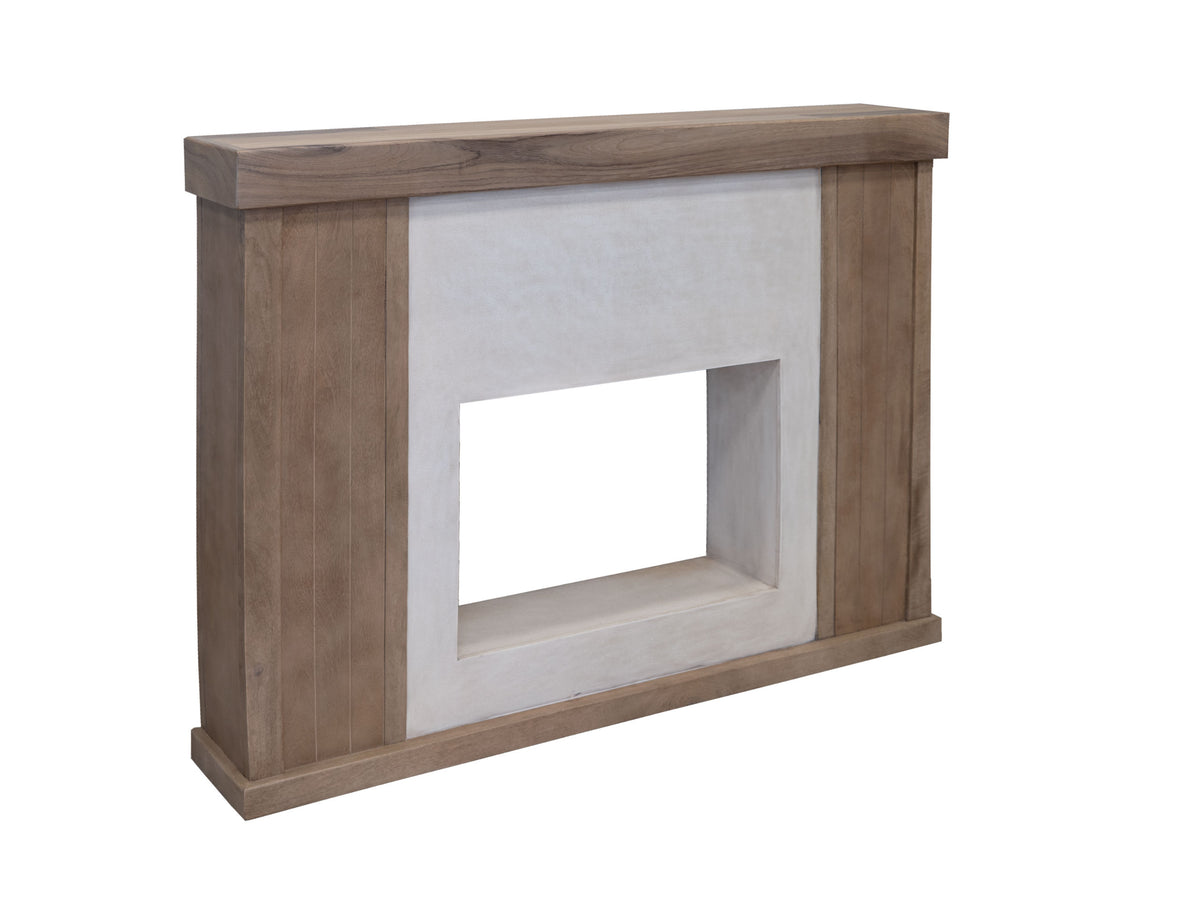 Natural Parota Electric Fireplace Console