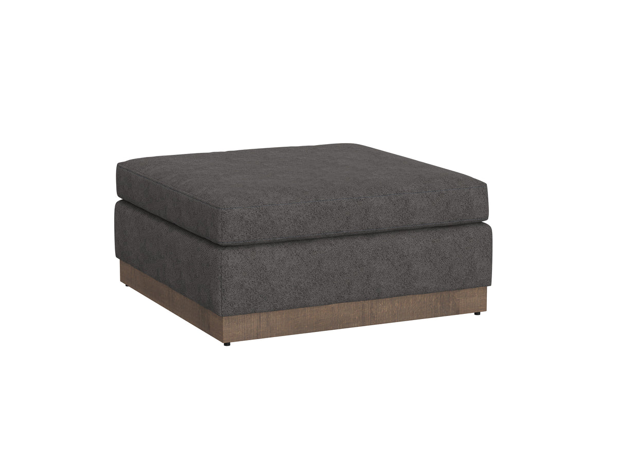 Georgia Ottoman, Gray, Wooden Frame & Base, Upholstered Square - IUP722-OTT-121