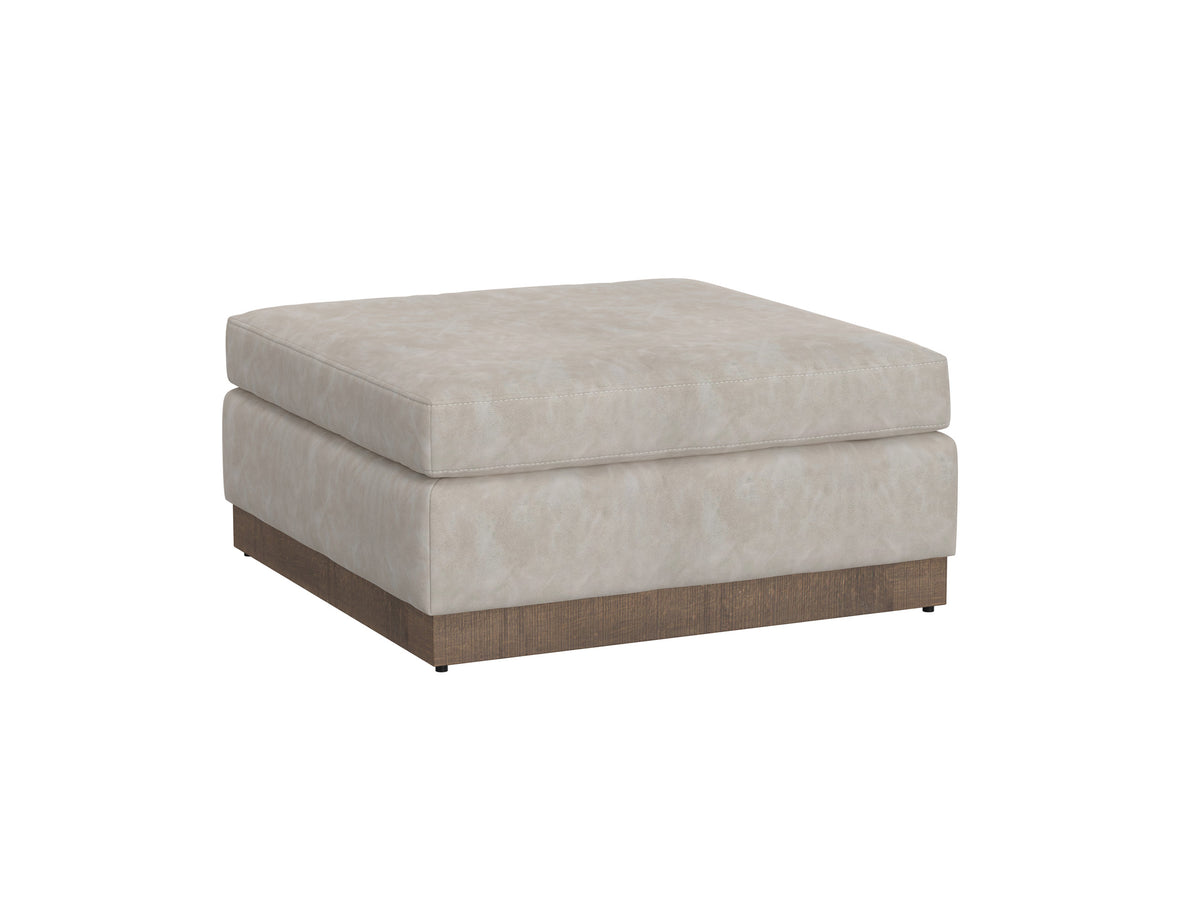Georgia Ottoman, Gray, Wooden Frame & Base, Upholstered Square - IUP722-OTT-210