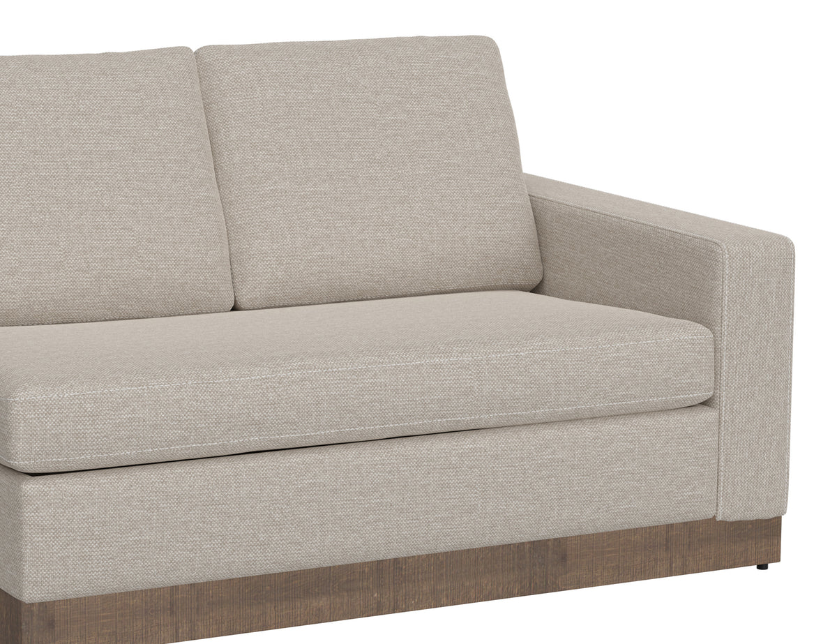 Georgia Loveseat, Beige, Wooden Frame & Base, Sectional Right-Arm