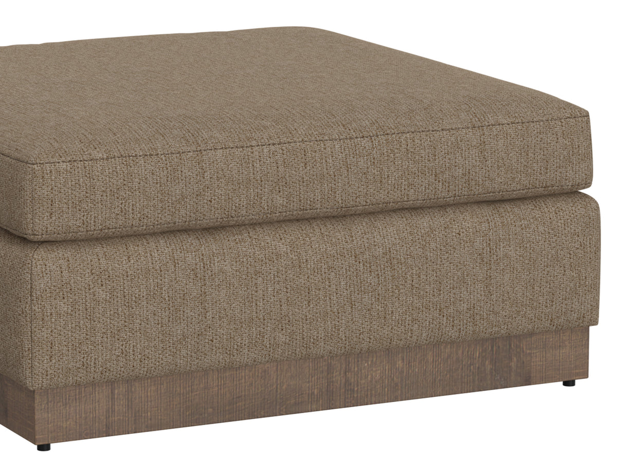 Georgia Ottoman, Brown, Wooden Frame & Base, Upholstered Square - IUP722-OTT-152