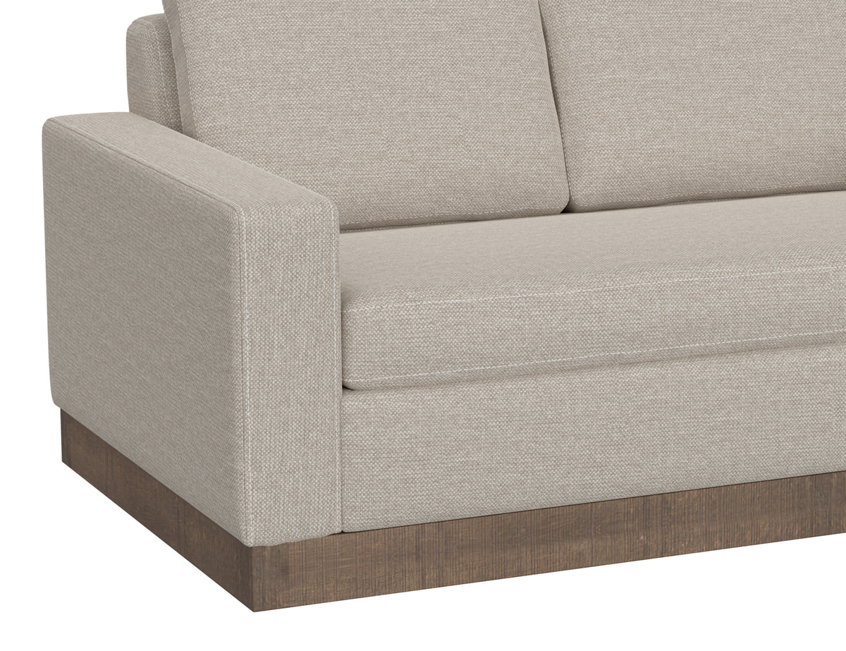 Georgia Sofa, Beige, Wooden Frame & Base