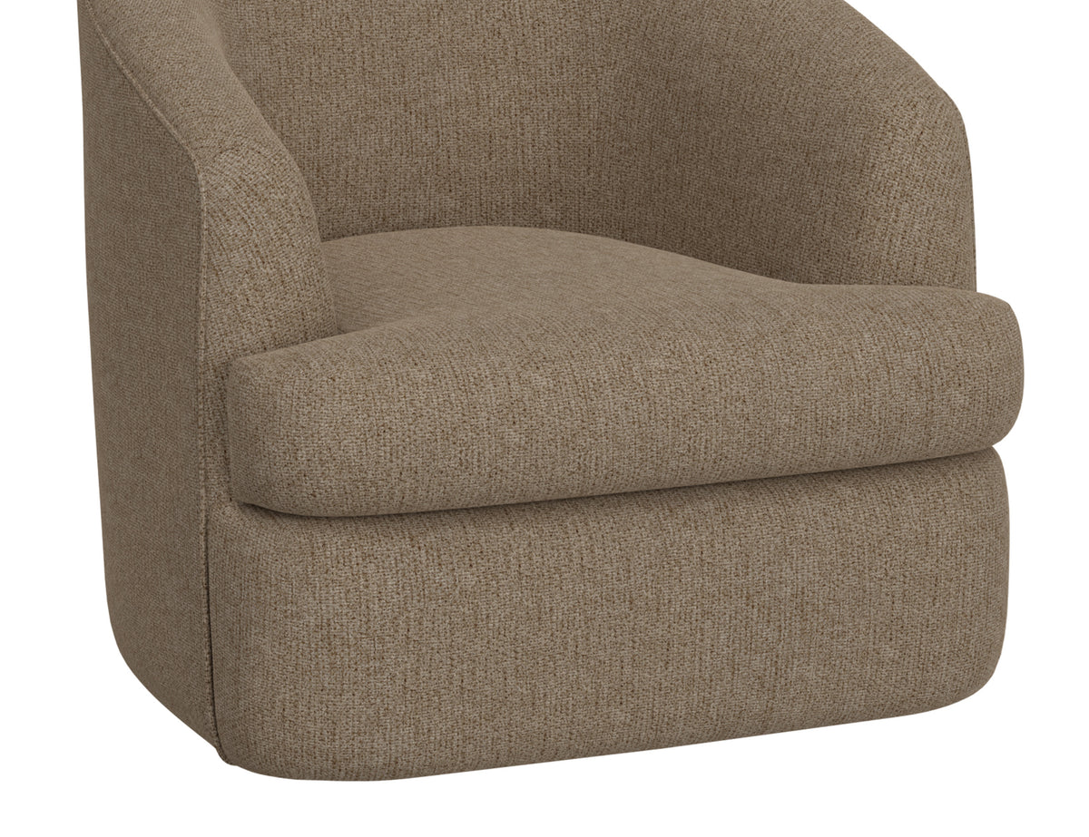 Tumbi Armchair, Brown, Wooden Frame & Metal Base, 360 Degree Swivel Accent Chair - IUP854-ACH-152