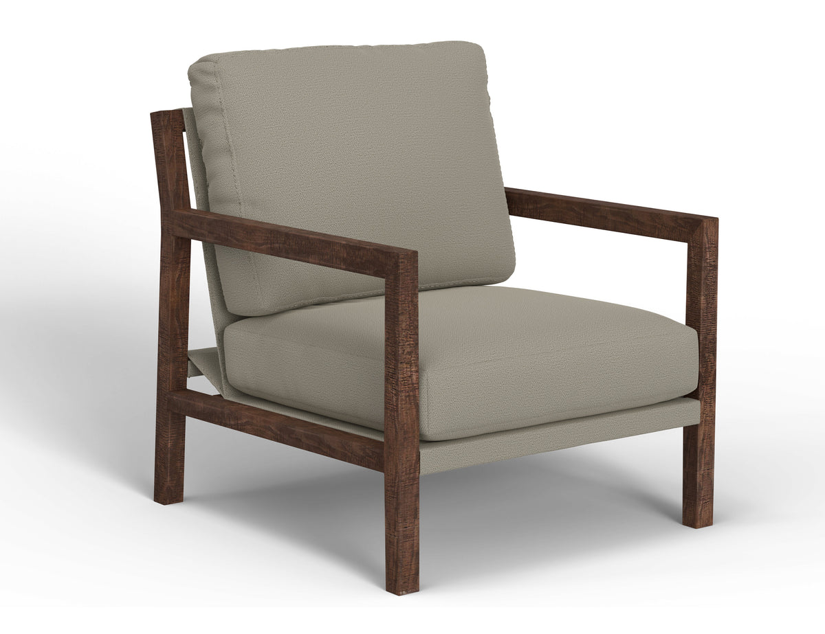 Milan Armchair, Gray, Wooden Frame - IUP401-ACH-151