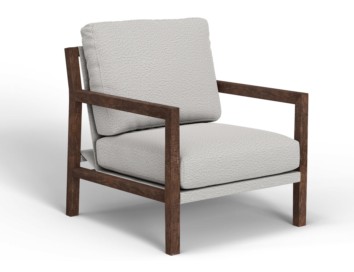 Milan Armchair, Beige, Wooden Frame - IUP401-ACH-101