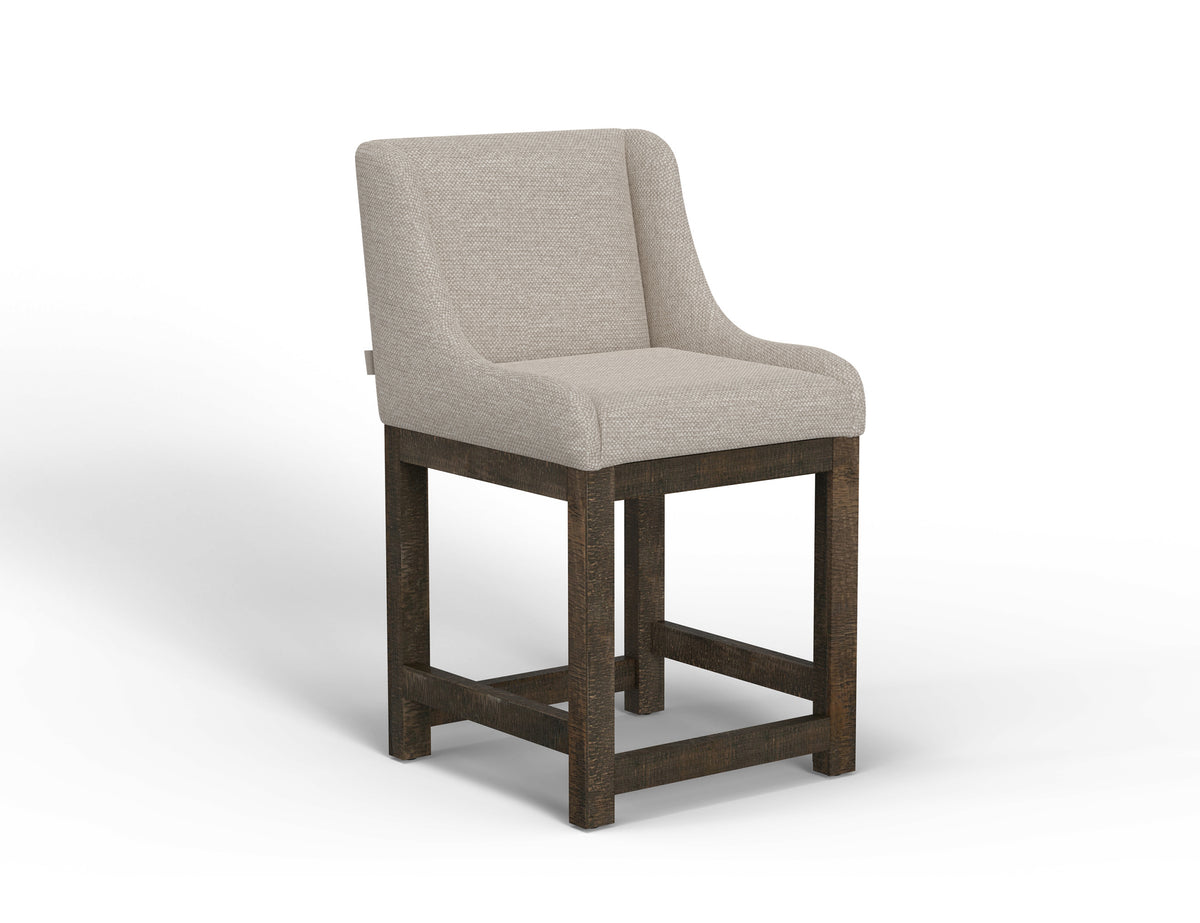 Seating Upholstered Barstool, Beige, Wooden Frame, Barstool 24"