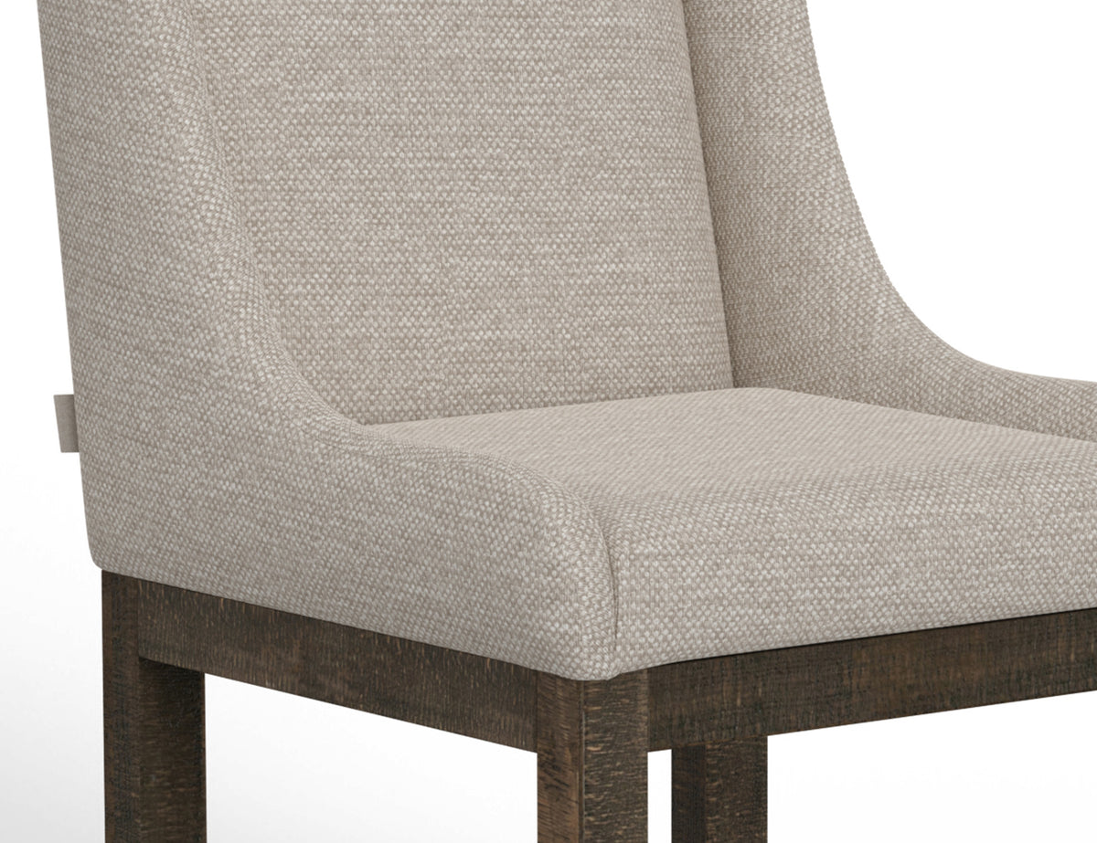 Seating Upholstered Barstool, Beige, Wooden Frame & Base