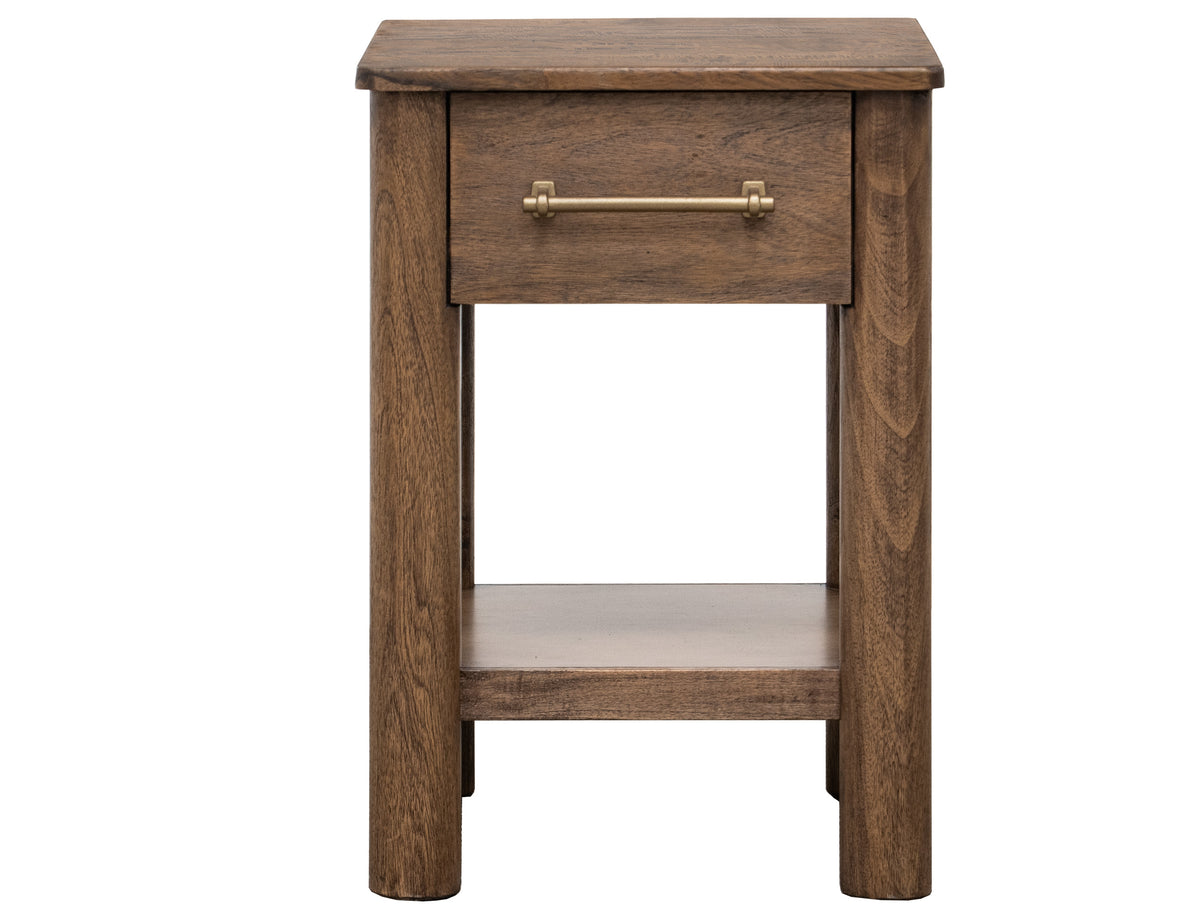 Olimpia Chairside Table, Brown, 1 Drawer