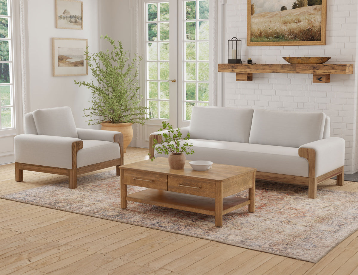 Sedona Sofa, Beige, Wooden Frame & Base - IUP966-SOF-131