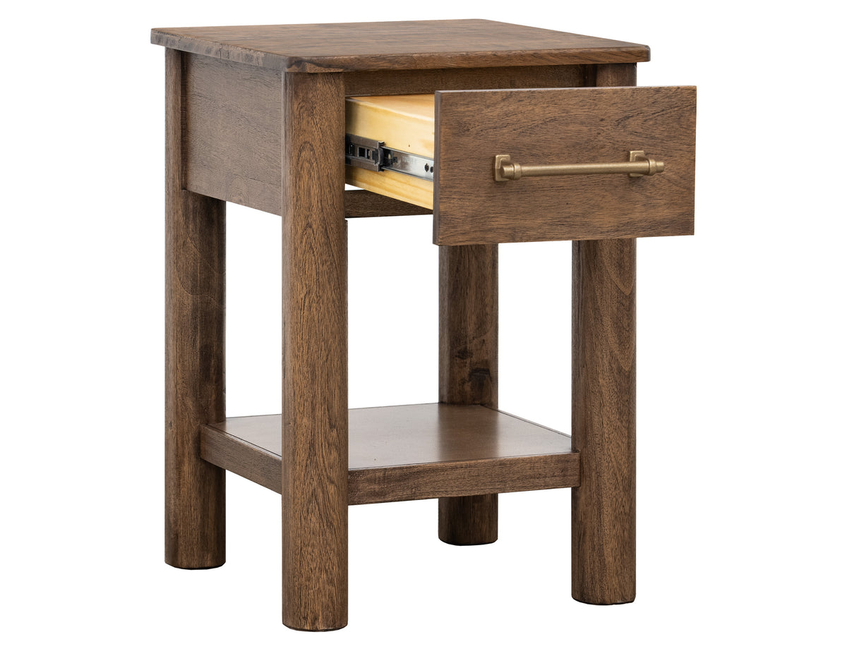Olimpia Chairside Table, Brown, 1 Drawer