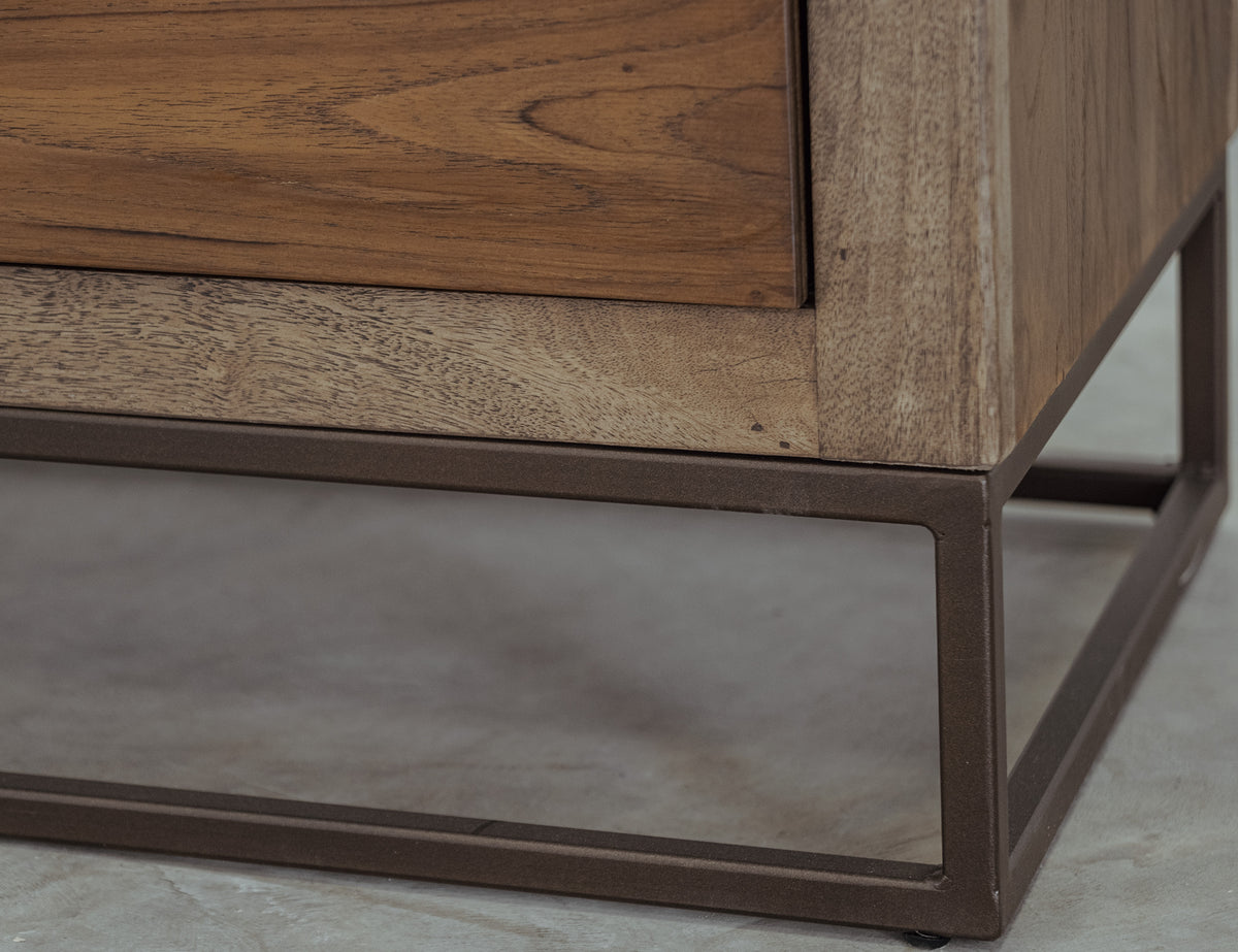 Natural Teca Dresser, Brown, 6 Drawer