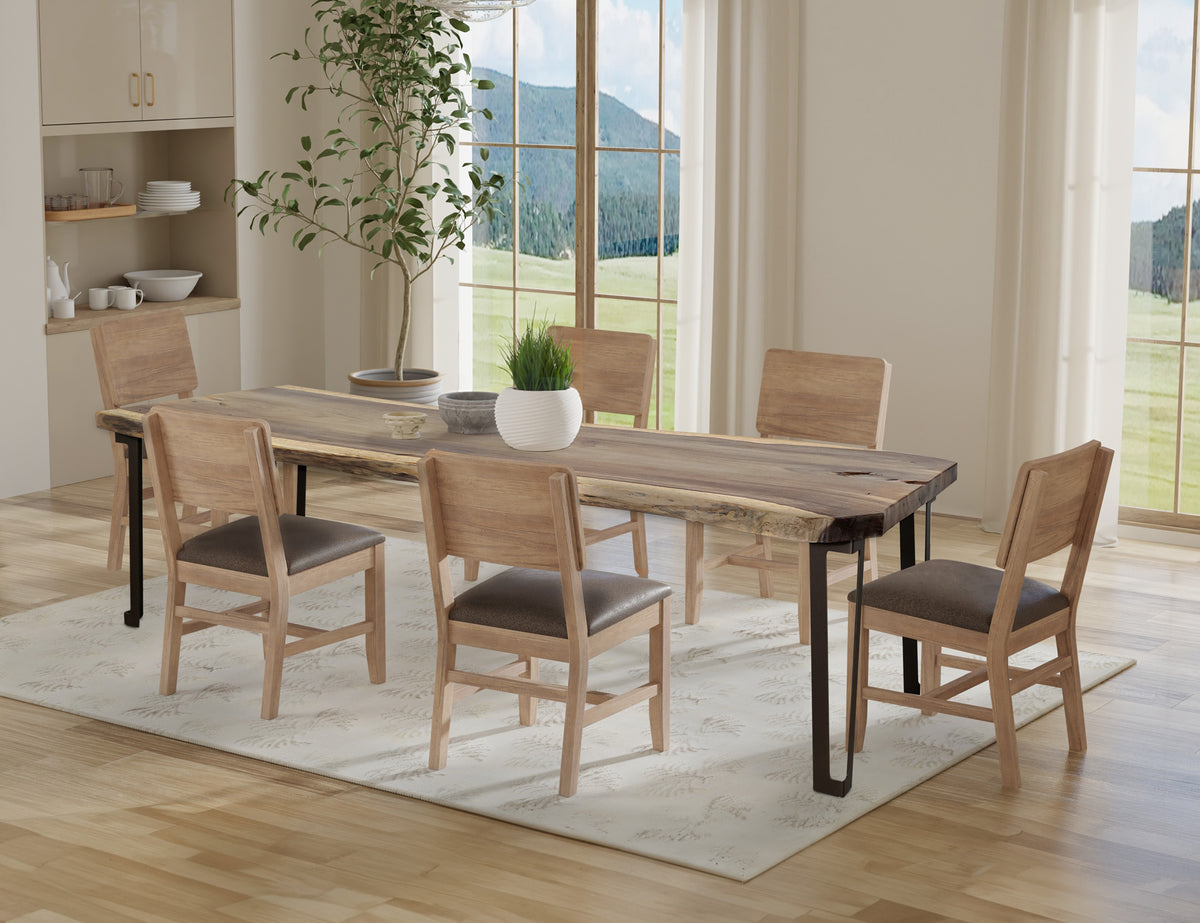 Natural Parota Table, Brown, Base