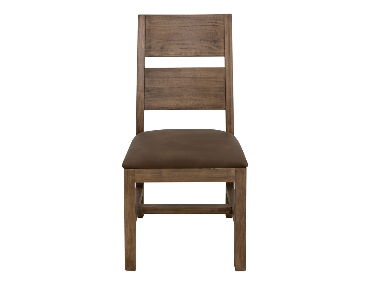 Natural Teca Chair, Brown, Wooden - Melina & Fabric