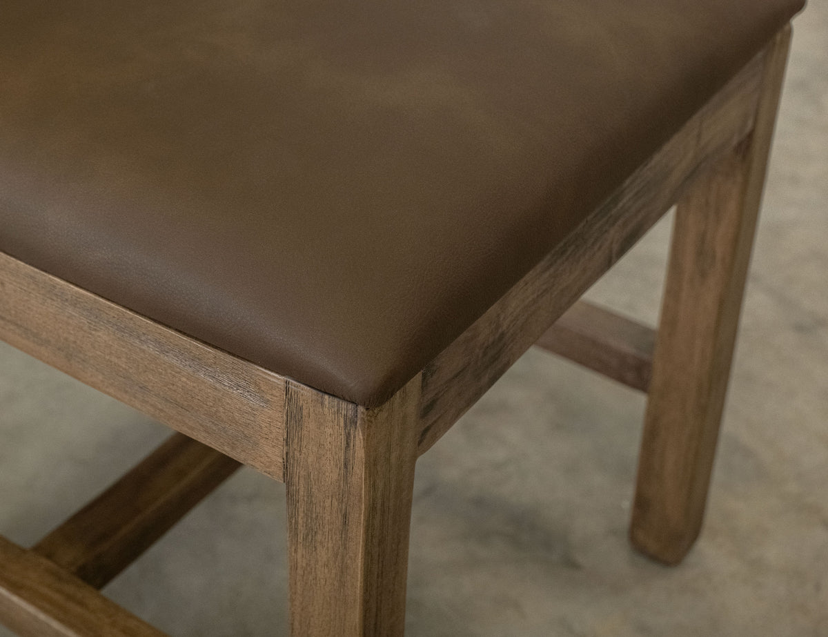 Natural Teca Chair, Brown, Wooden - Melina & Fabric