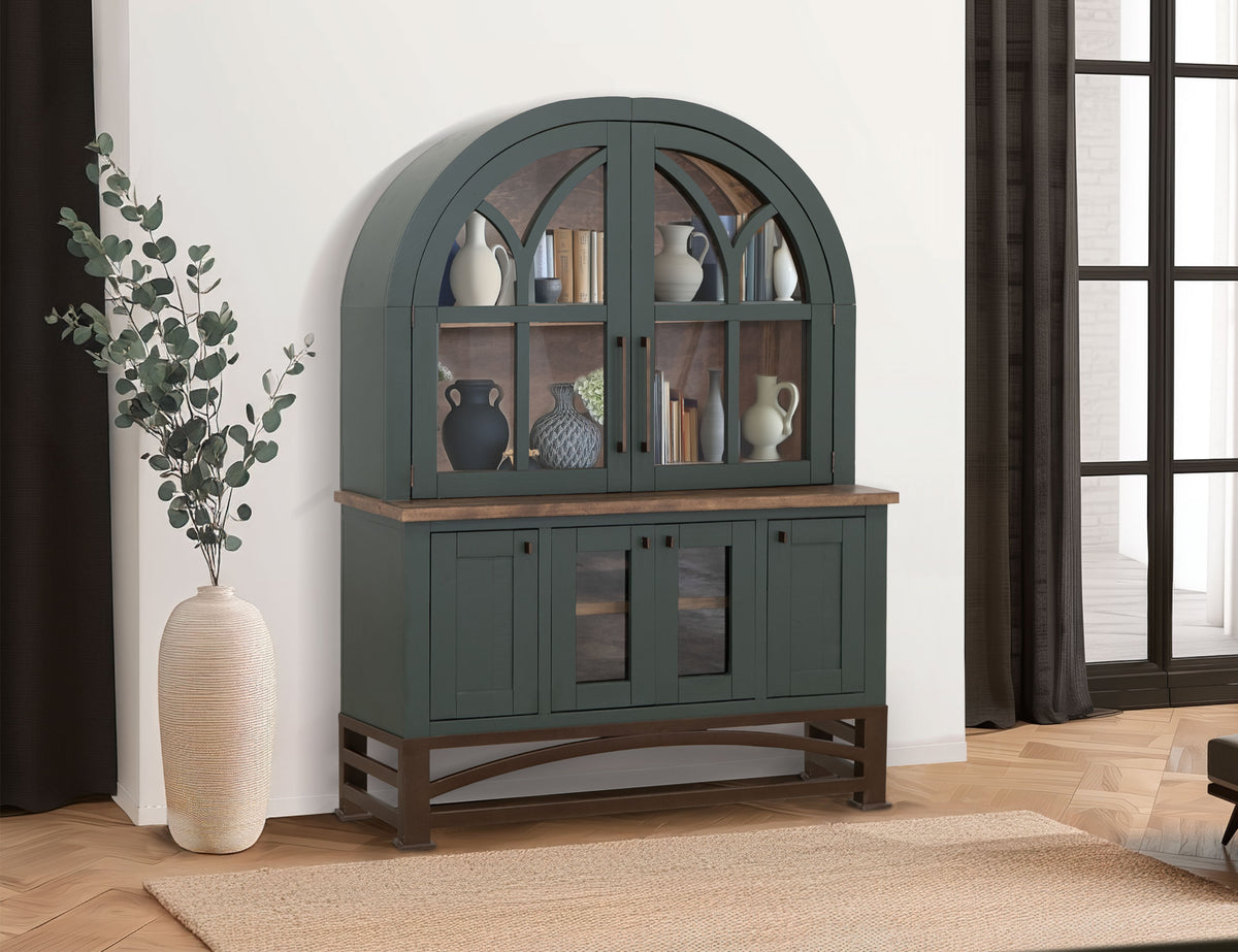 Obsidian Hutch, Green/Brown, 6 Door