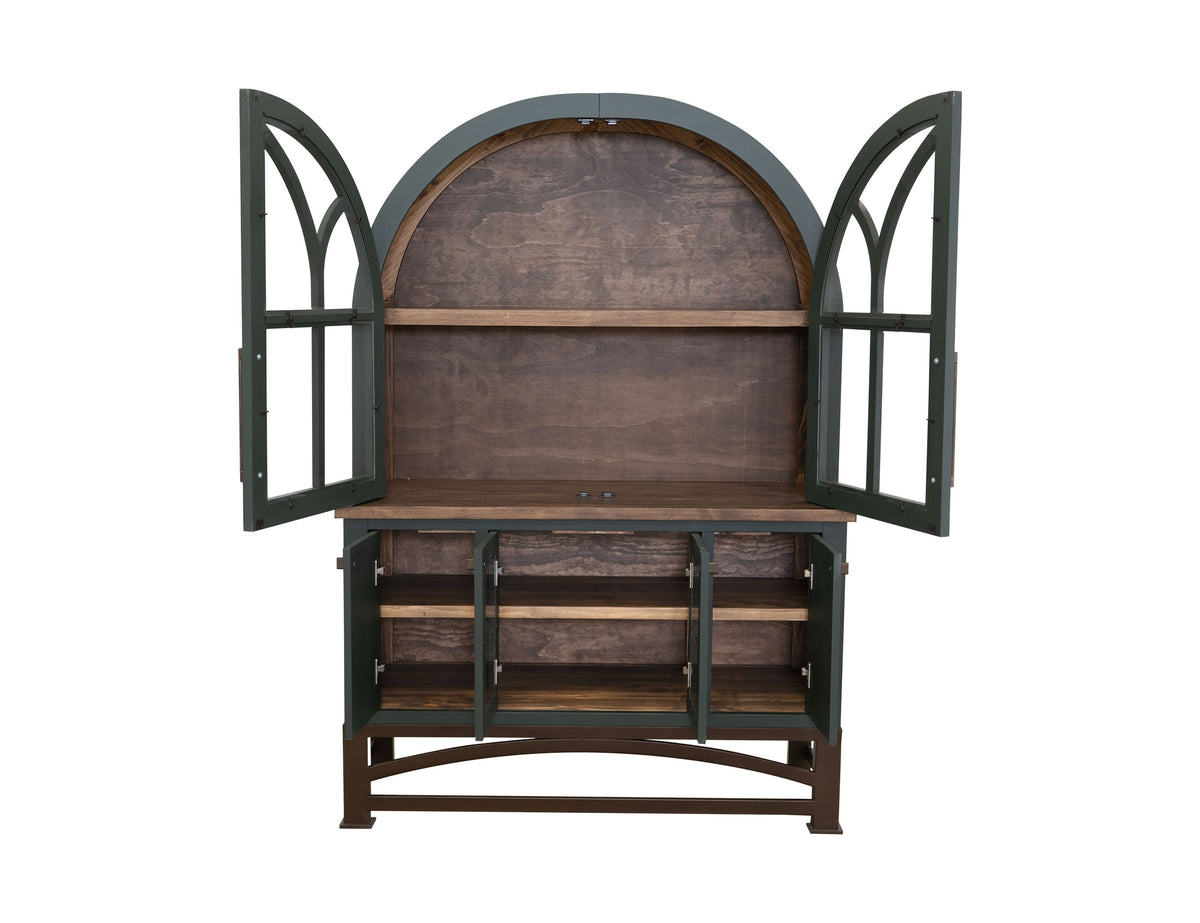 Obsidian Hutch, Green/Brown, 6 Door