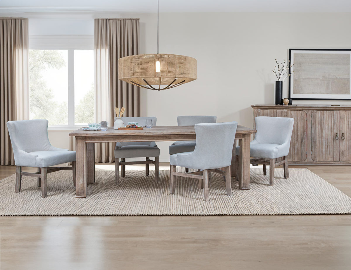 Aruba Upholstered Chair, Beige, Wooden Chair