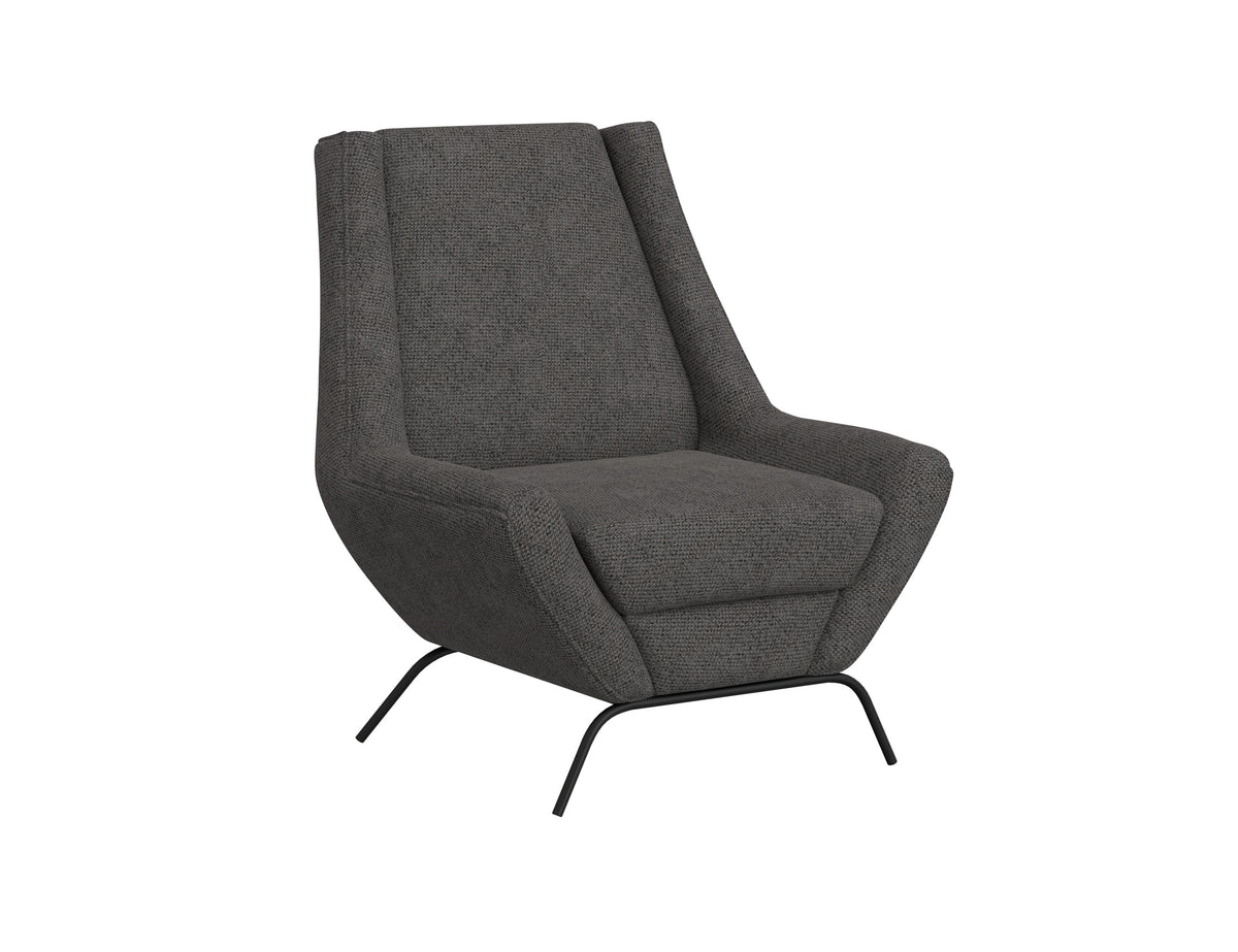 Tyne Armchair, Gray/Black, Wooden Frame & Metal Base - IUP331-ACH-121