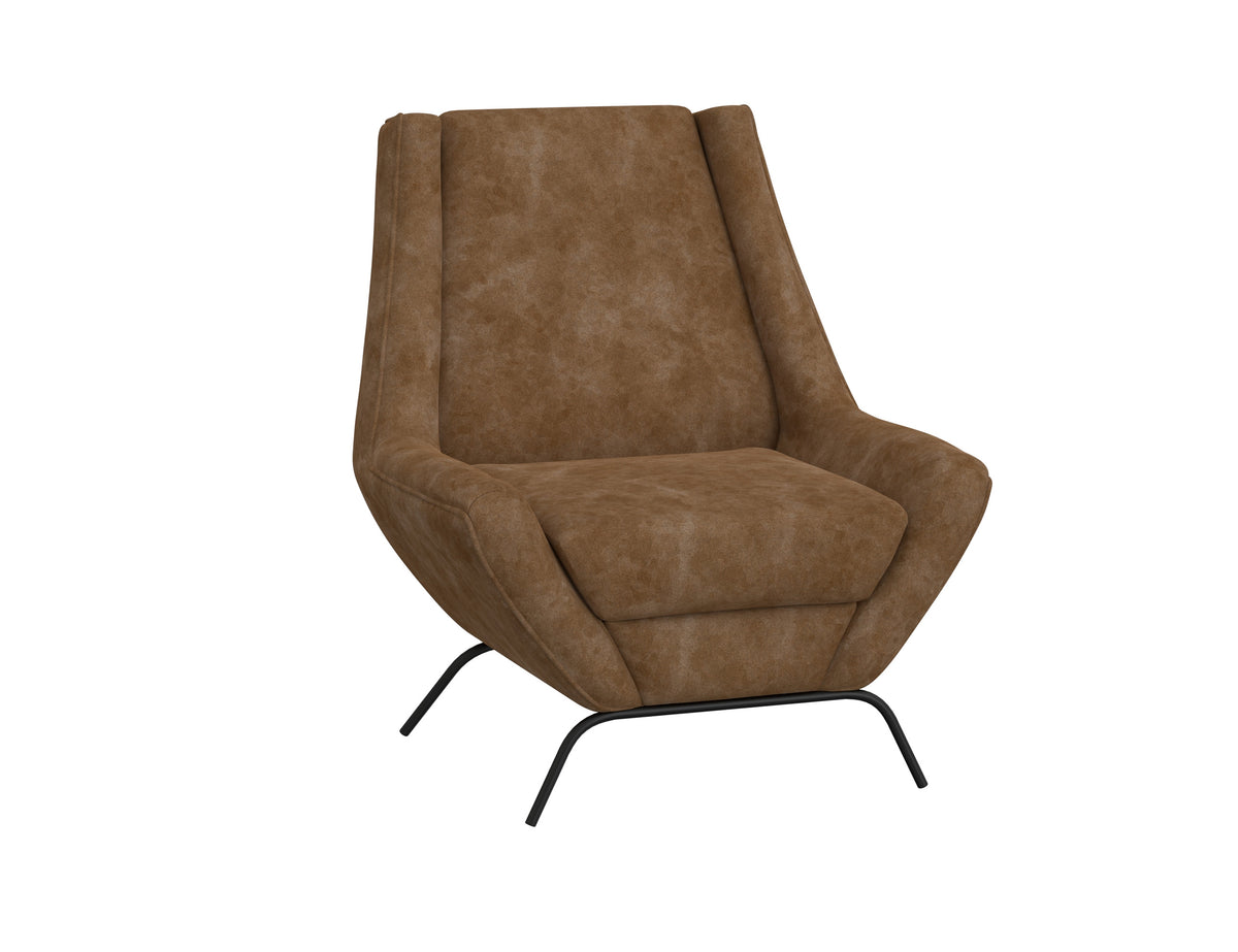 Tyne Armchair, Orange/Black, Wooden Frame & Metal Base
