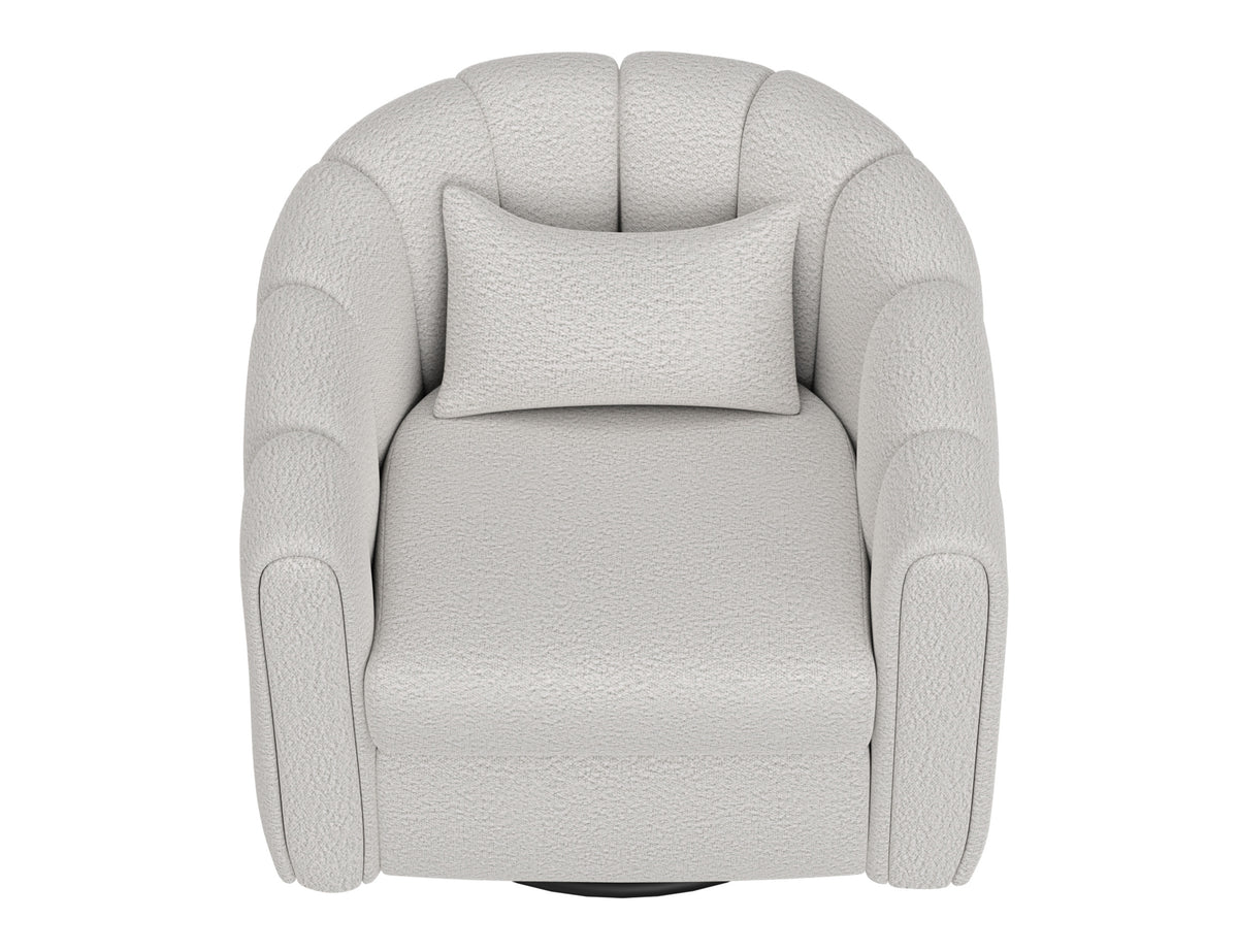 Viera Armchair, Beige, Wooden Frame & Metal Base, 360 Degree Swivel Glider Accent Chair