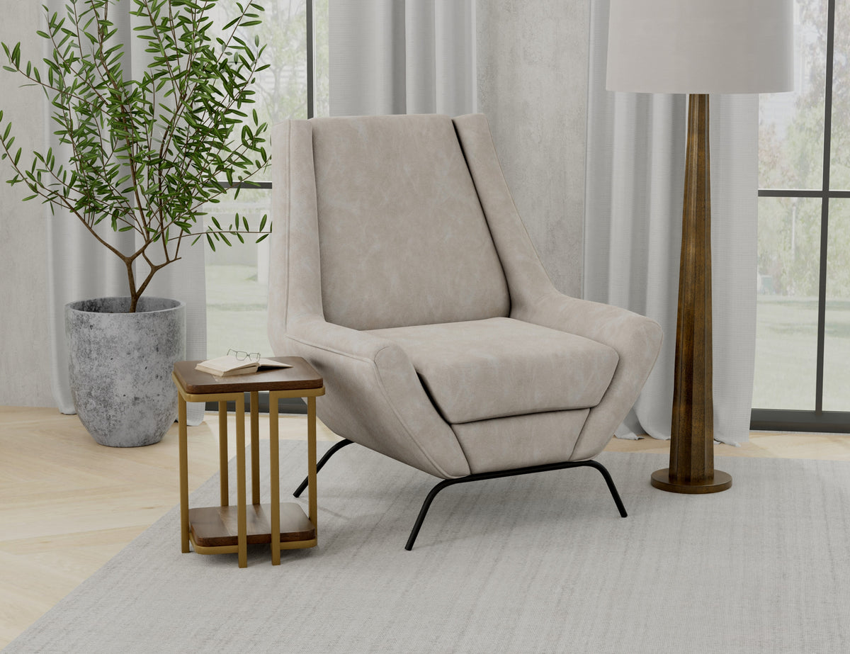 Tyne Armchair, Gray/Black, Wooden Frame & Metal Base - IUP331-ACH-210