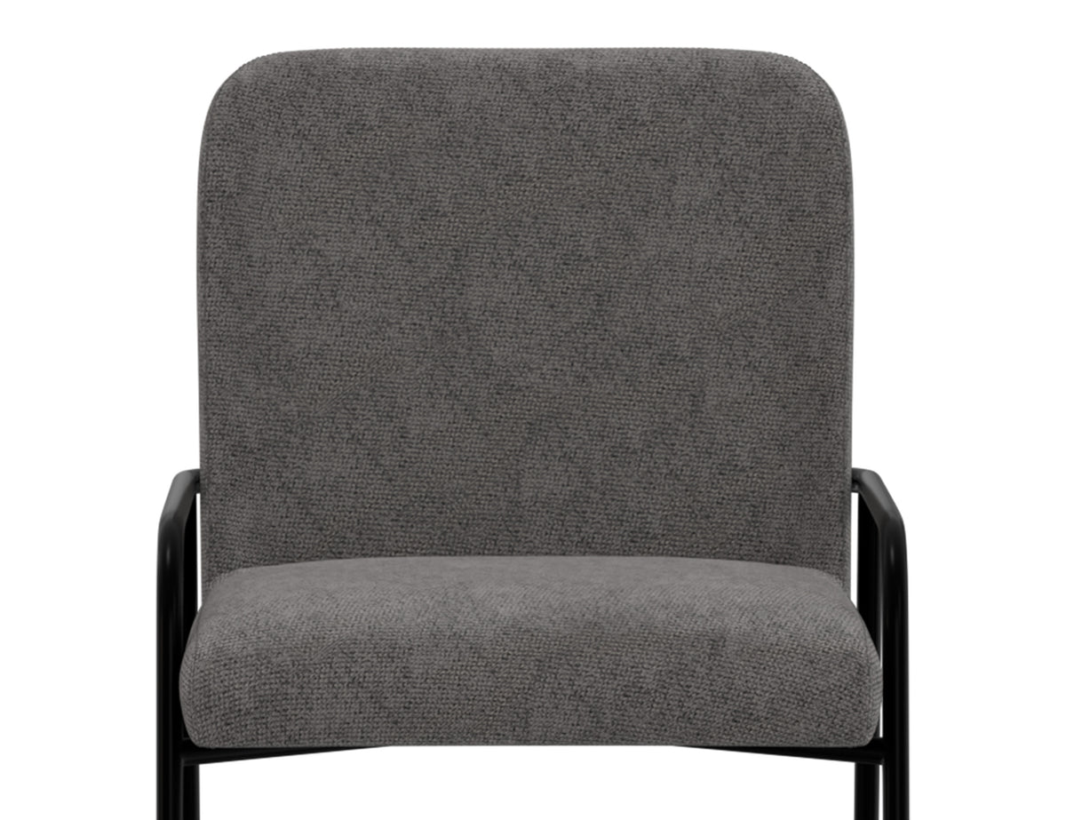 Seating Upholstered Barstool, Gray/Black, Wooden Frame & Metal Base, Barstool 30" - IUP800-BST30-121