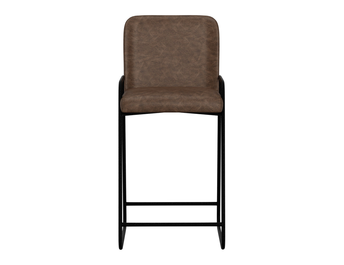 Seating Upholstered Barstool, Brown/Black, Wooden Frame & Metal Base, Barstool 30" - IUP800-BST30-212