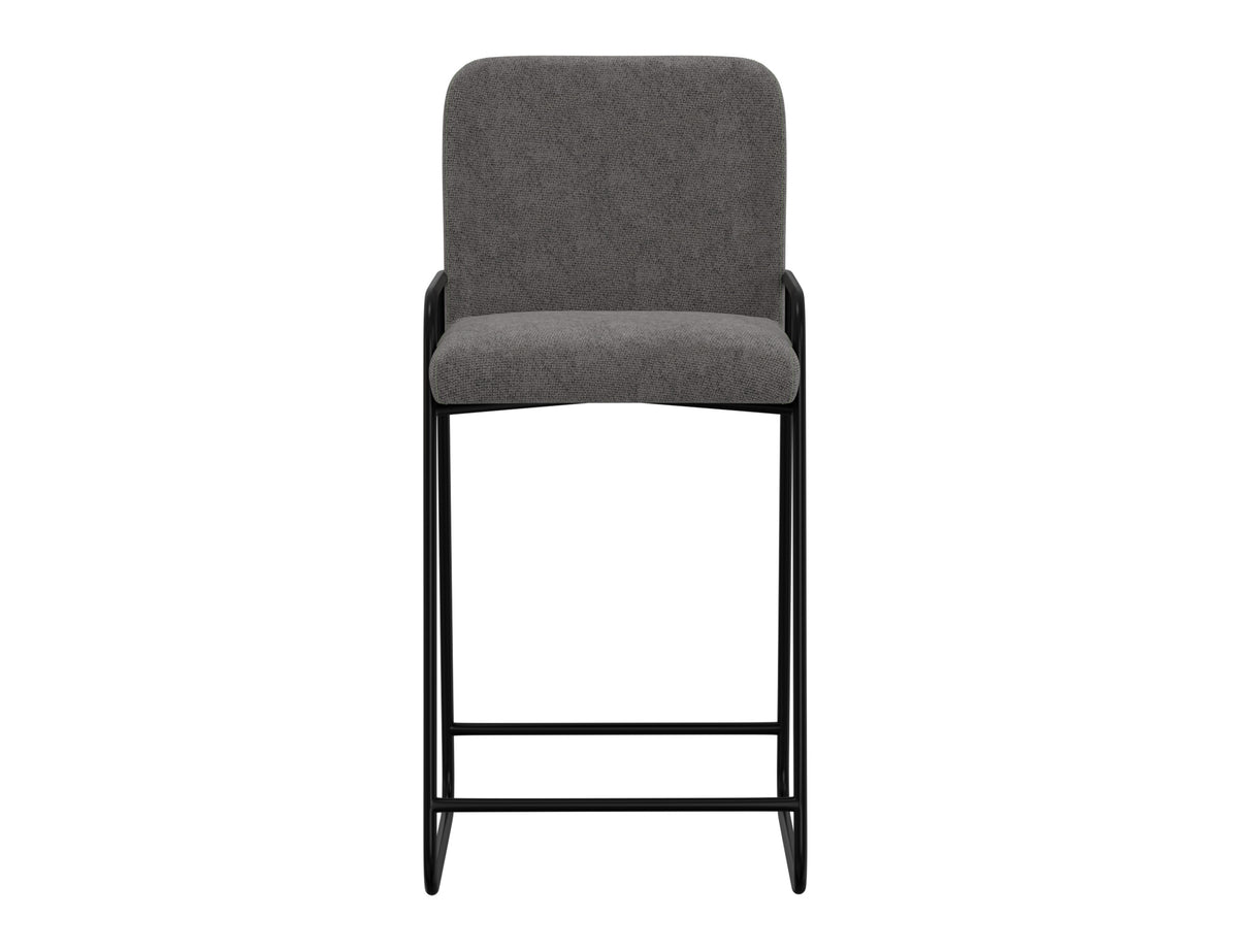 Seating Upholstered Barstool, Gray/Black, Wooden Frame & Metal Base, Barstool 30" - IUP800-BST30-121