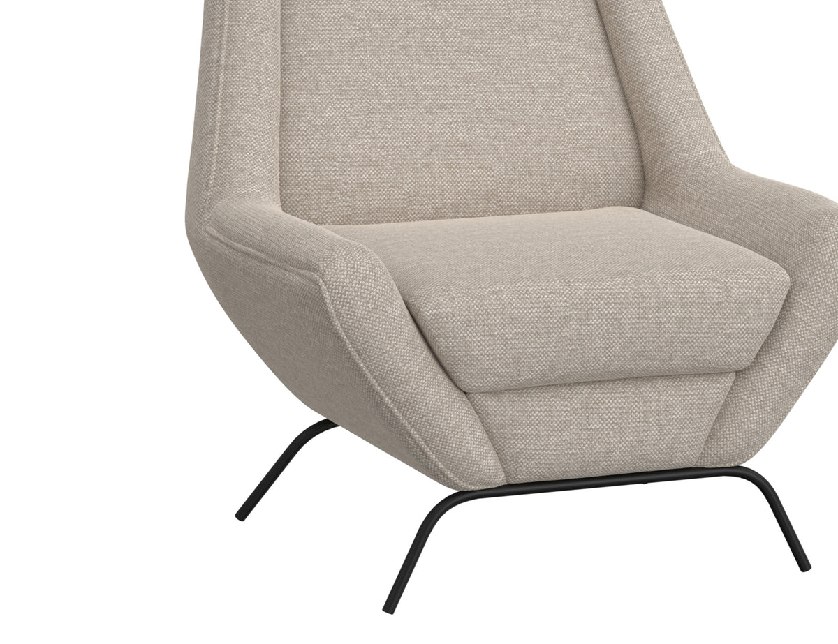 Tyne Armchair, Beige/Black, Wooden Frame & Metal Base - IUP331-ACH-161