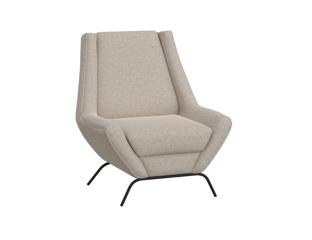 Tyne Armchair, Beige/Black, Wooden Frame & Metal Base - IUP331-ACH-161