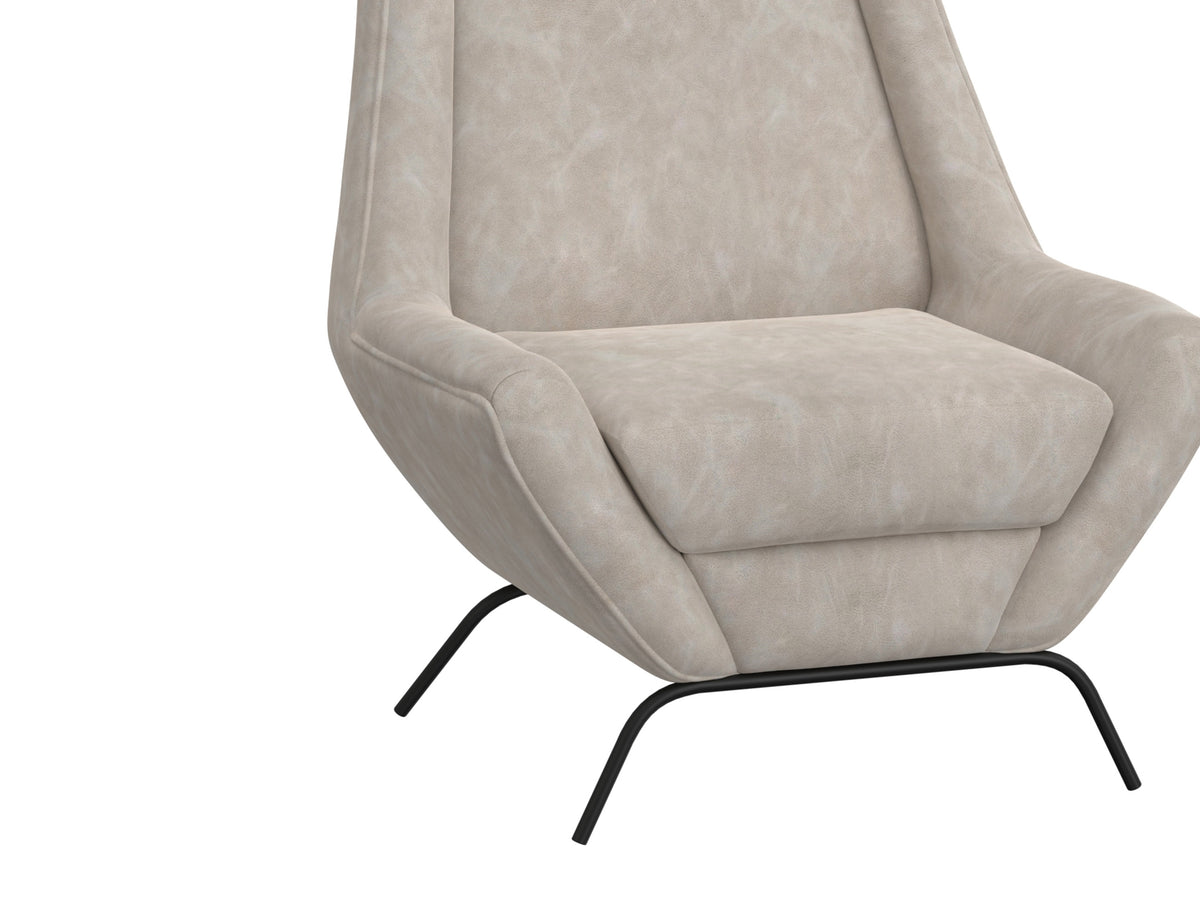Tyne Armchair, Gray/Black, Wooden Frame & Metal Base - IUP331-ACH-210