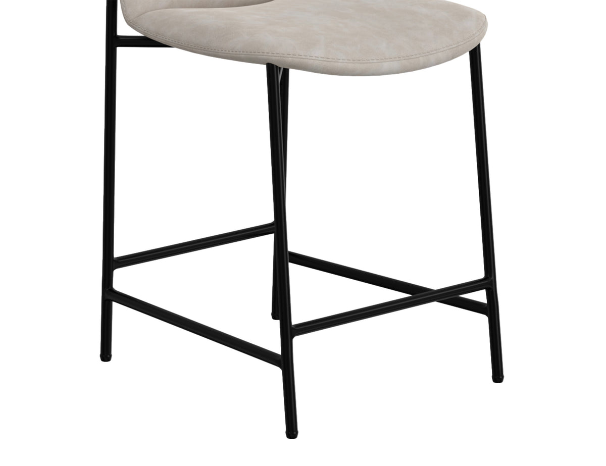 Seating Upholstered Barstool, Gray/Black, Wooden Frame & Metal Base, Barstool 30" - IUP803-BST30-210