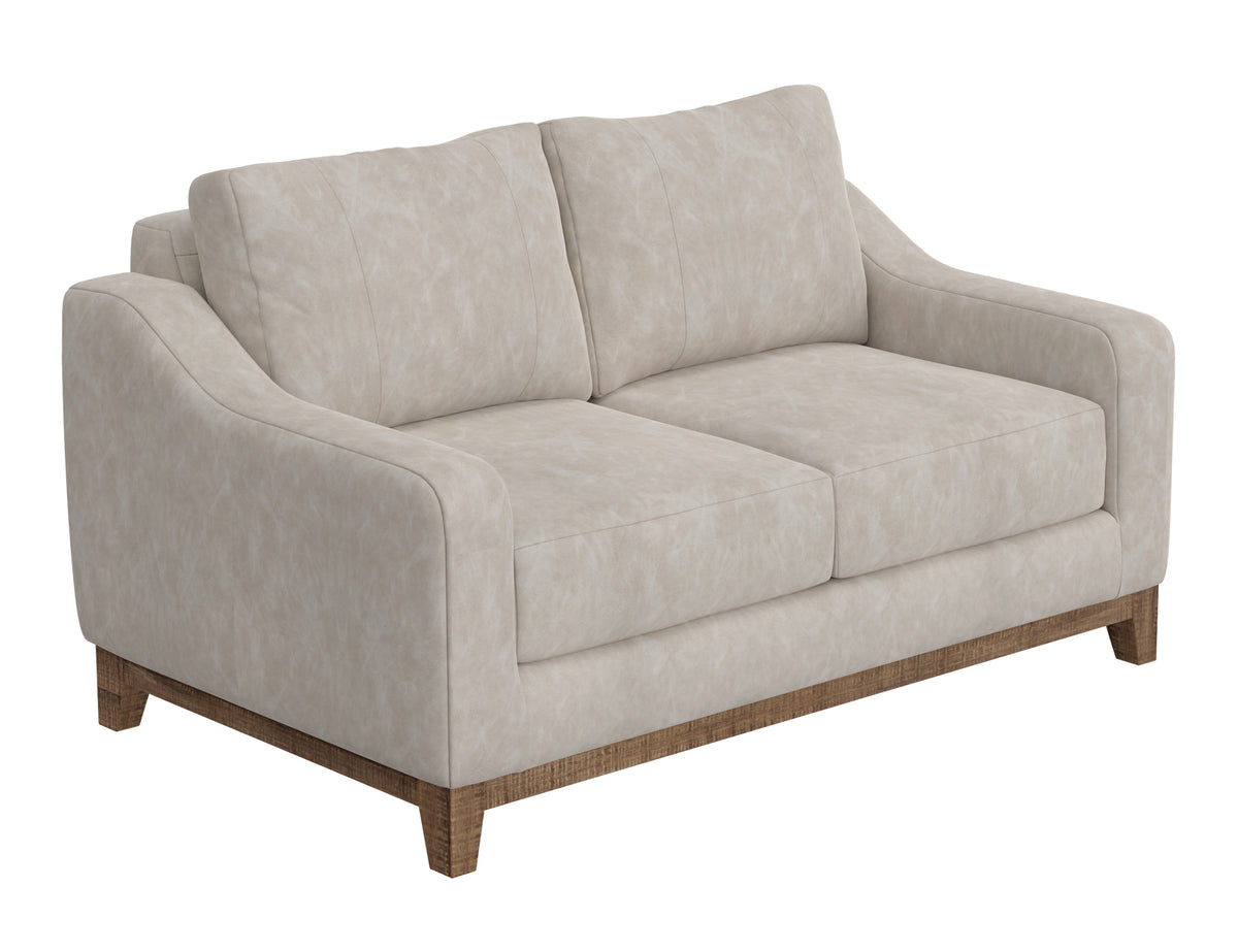 Olivo Loveseat, Gray, Wooden Frame & Base