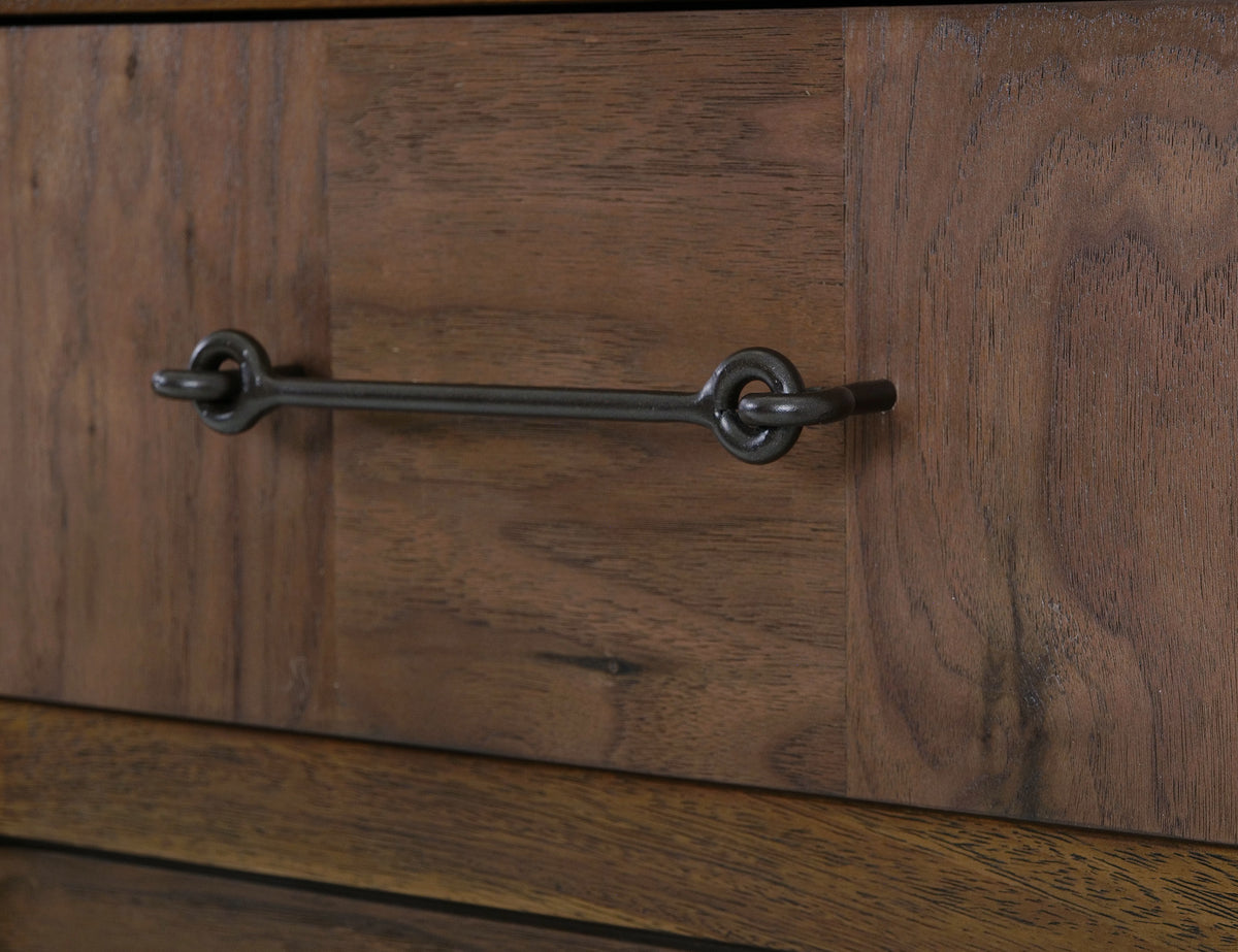 Walnut Nightstand, Brown, 1 Drawer, 1 Shelf