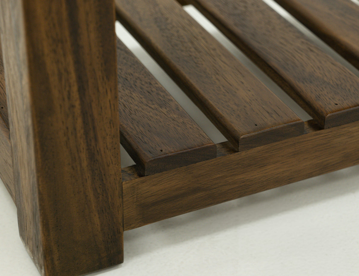 Walnut Chairside Table, Brown, 1 Drawer