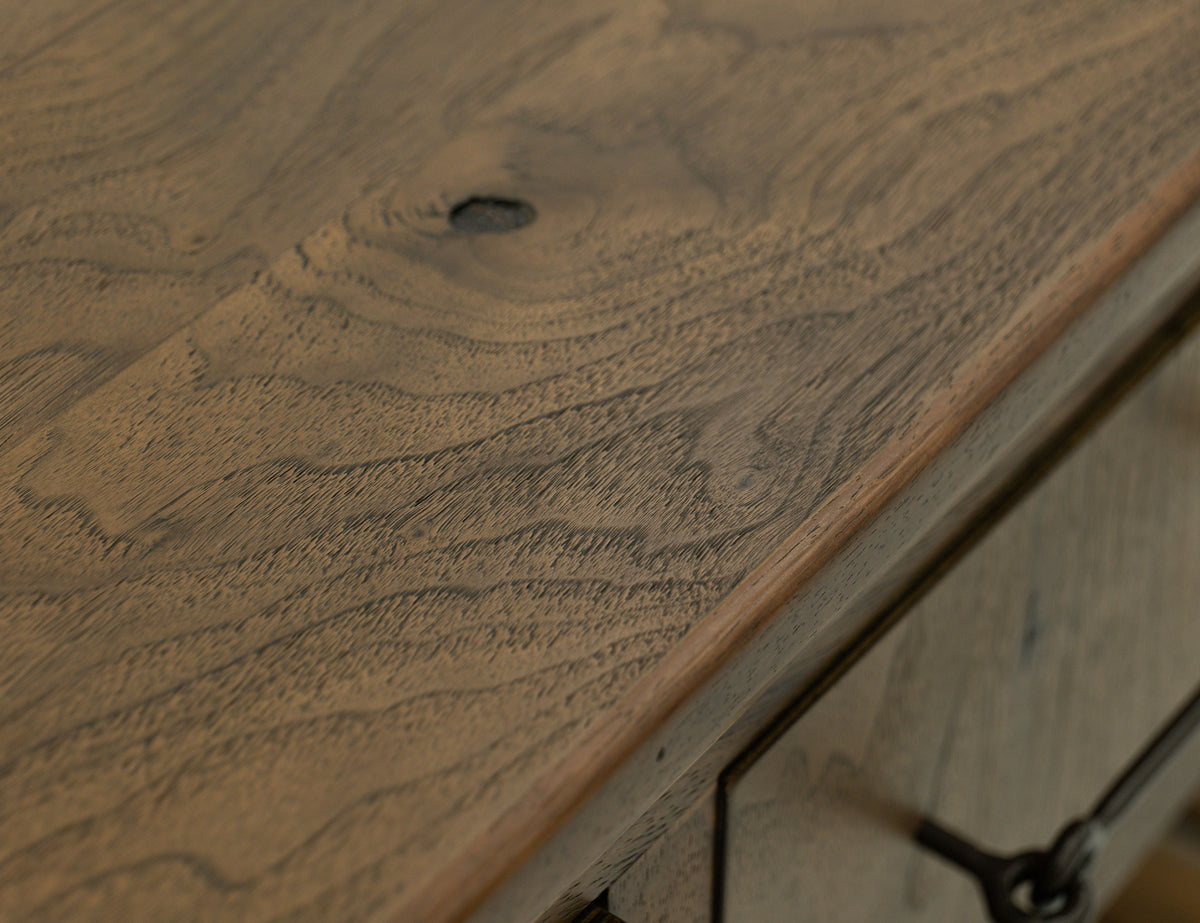 Walnut Chairside Table, Brown, 1 Drawer