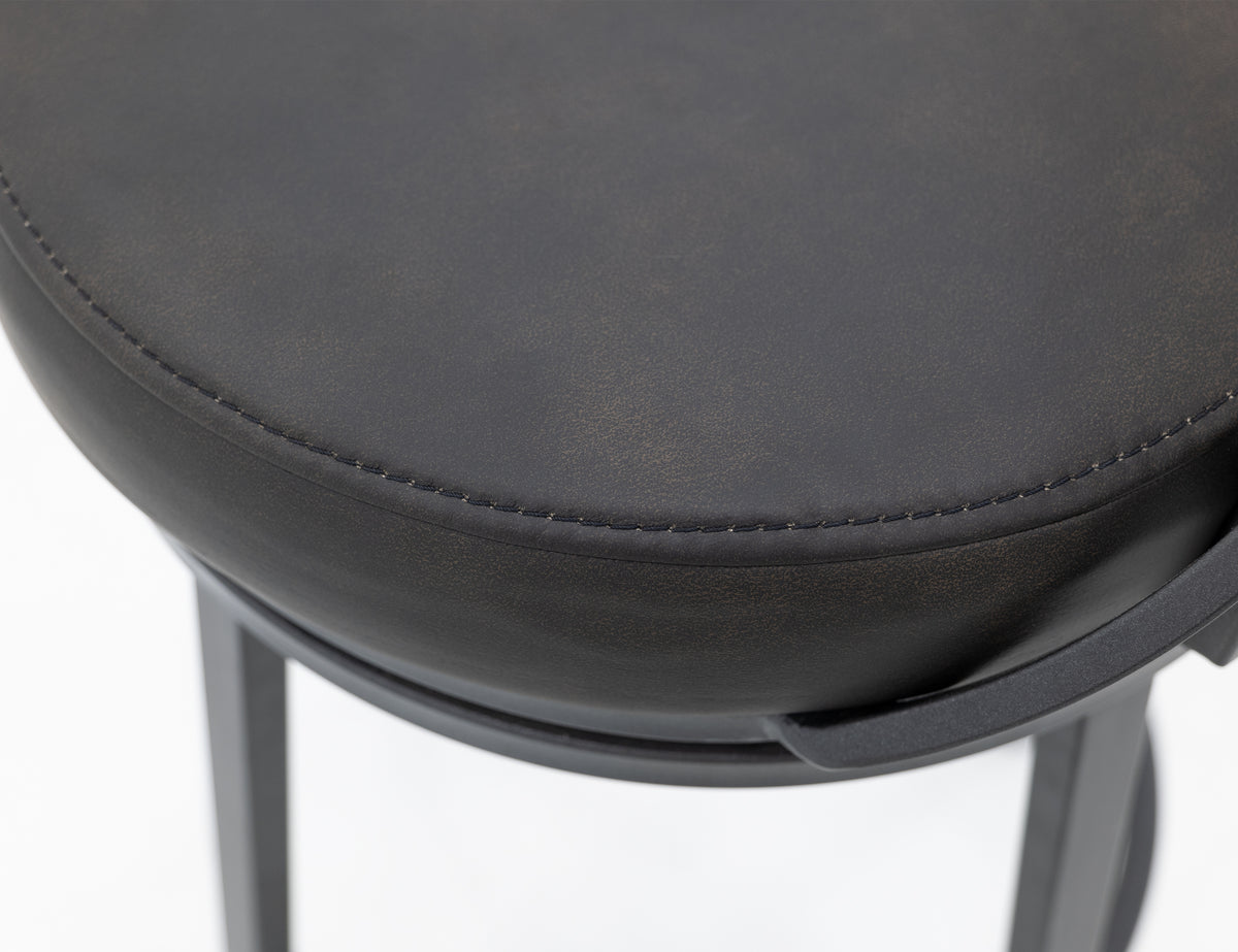 Century Upholstered Barstool, Wooden Frame & Metal Base, Barstool 30"