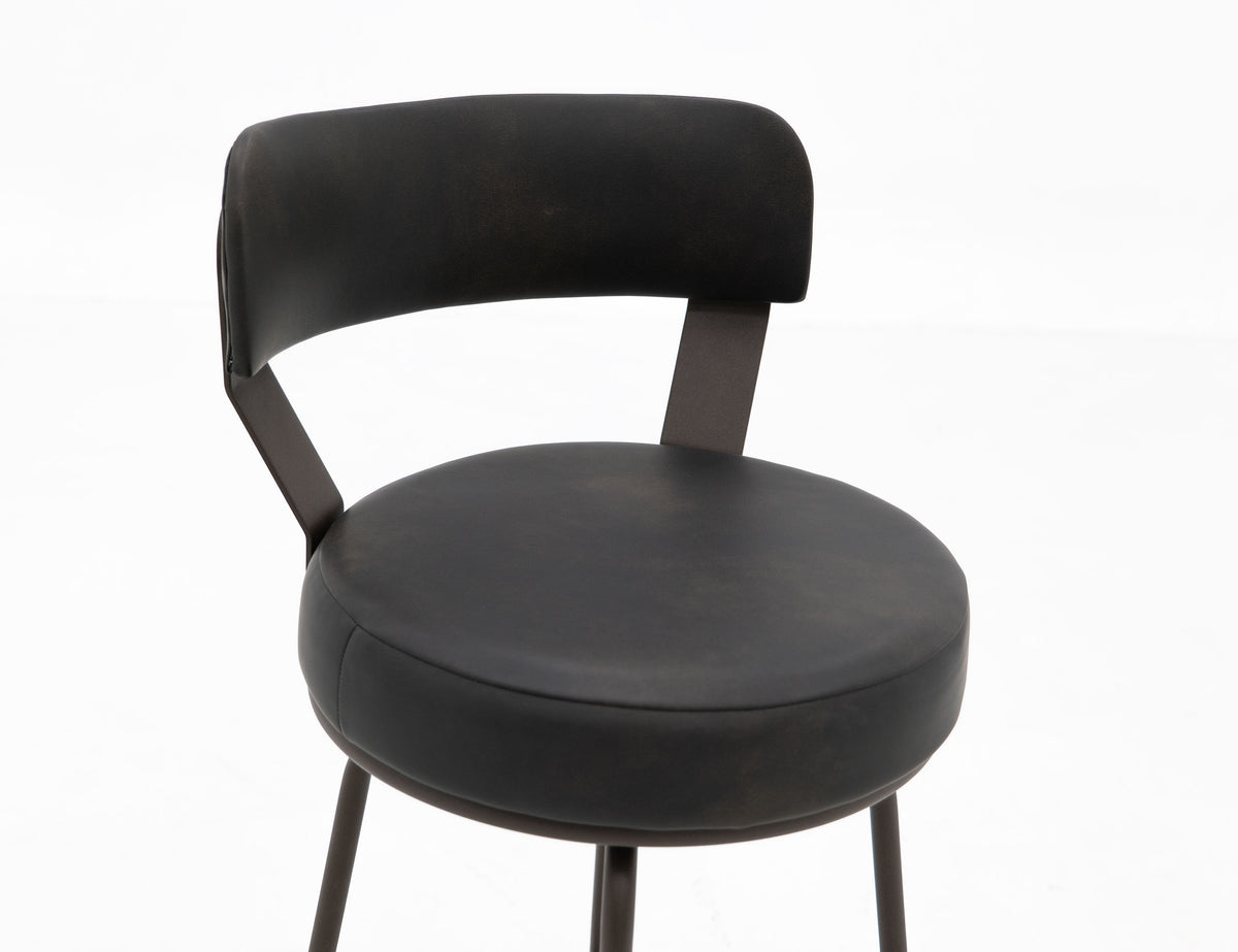 Maison Upholstered Barstool, Wooden Frame & Metal Base, Barstool 24" - IUP701-BST24-216