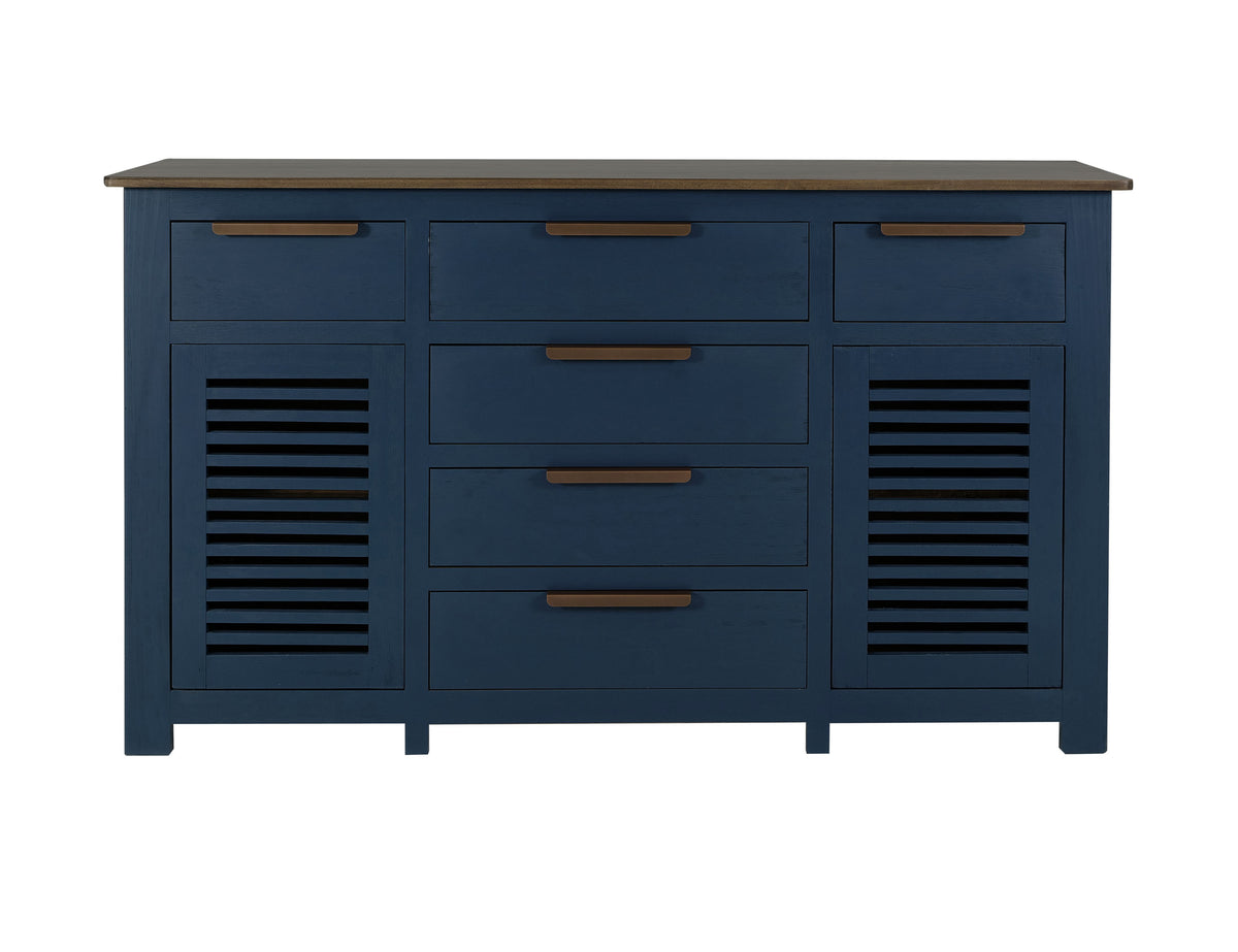 Bonfire Buffet, Blue, 6 Drawer, 2 Door