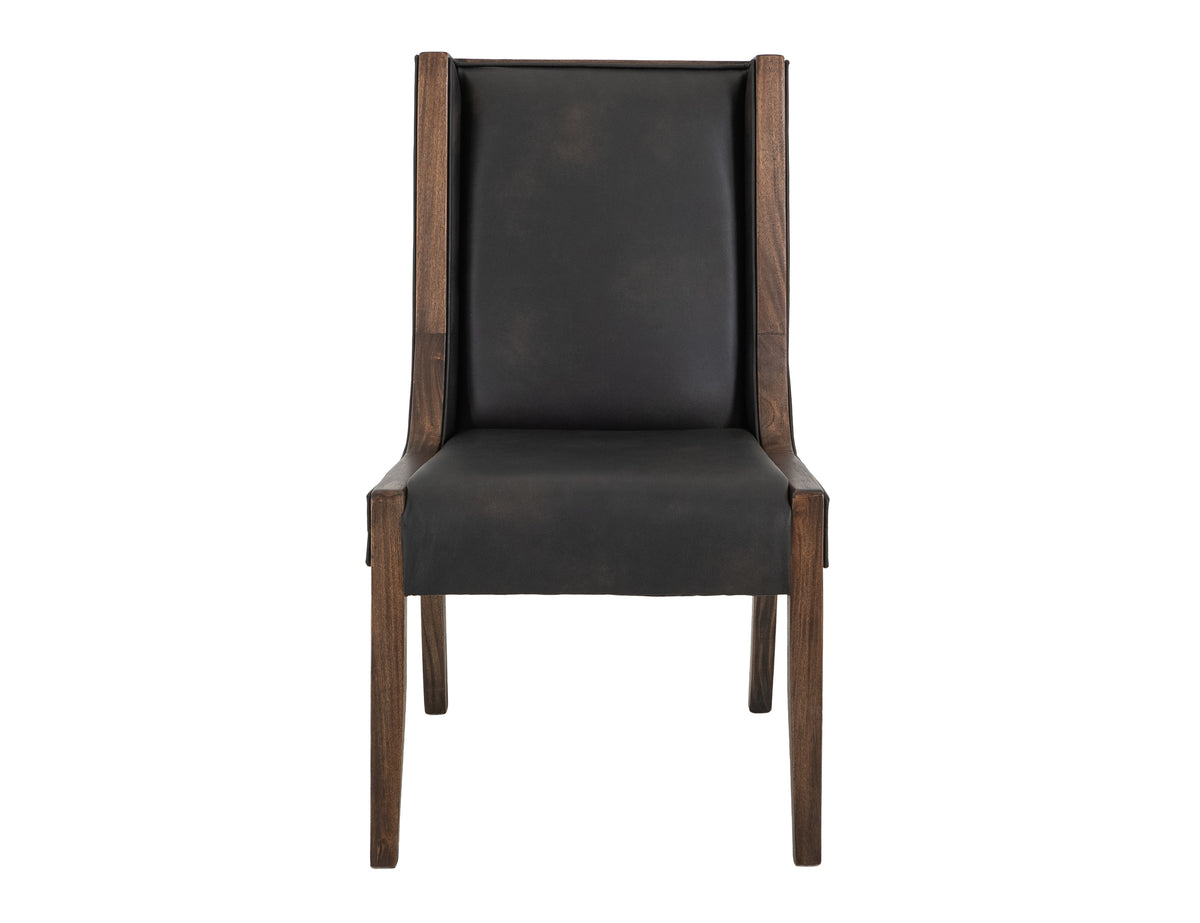 Walnut Upholstered Chair, Brown/Black, Wooden Chair