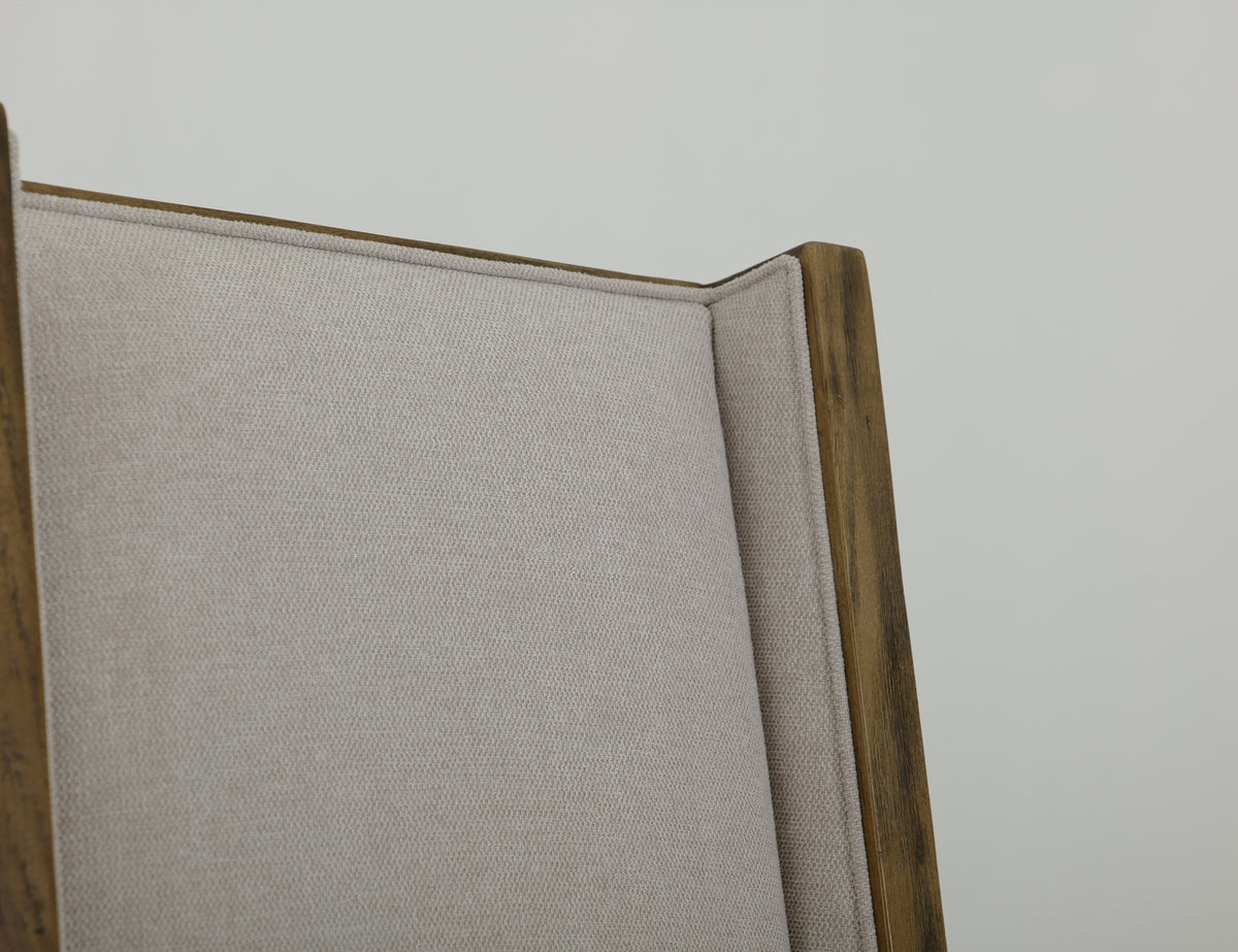 Balam Upholstered Chair, Ivory, Wooden Chair