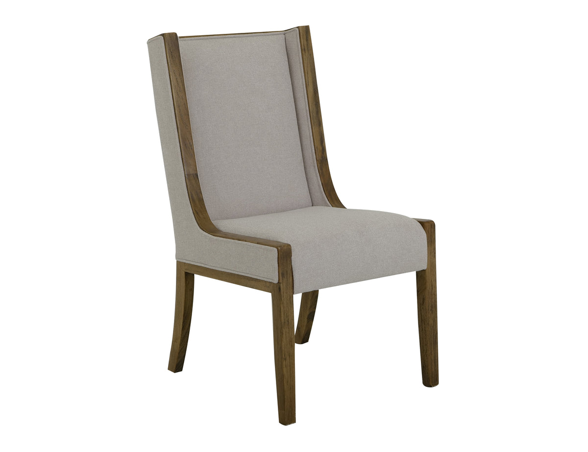 Balam Upholstered Chair, Ivory, Wooden Chair