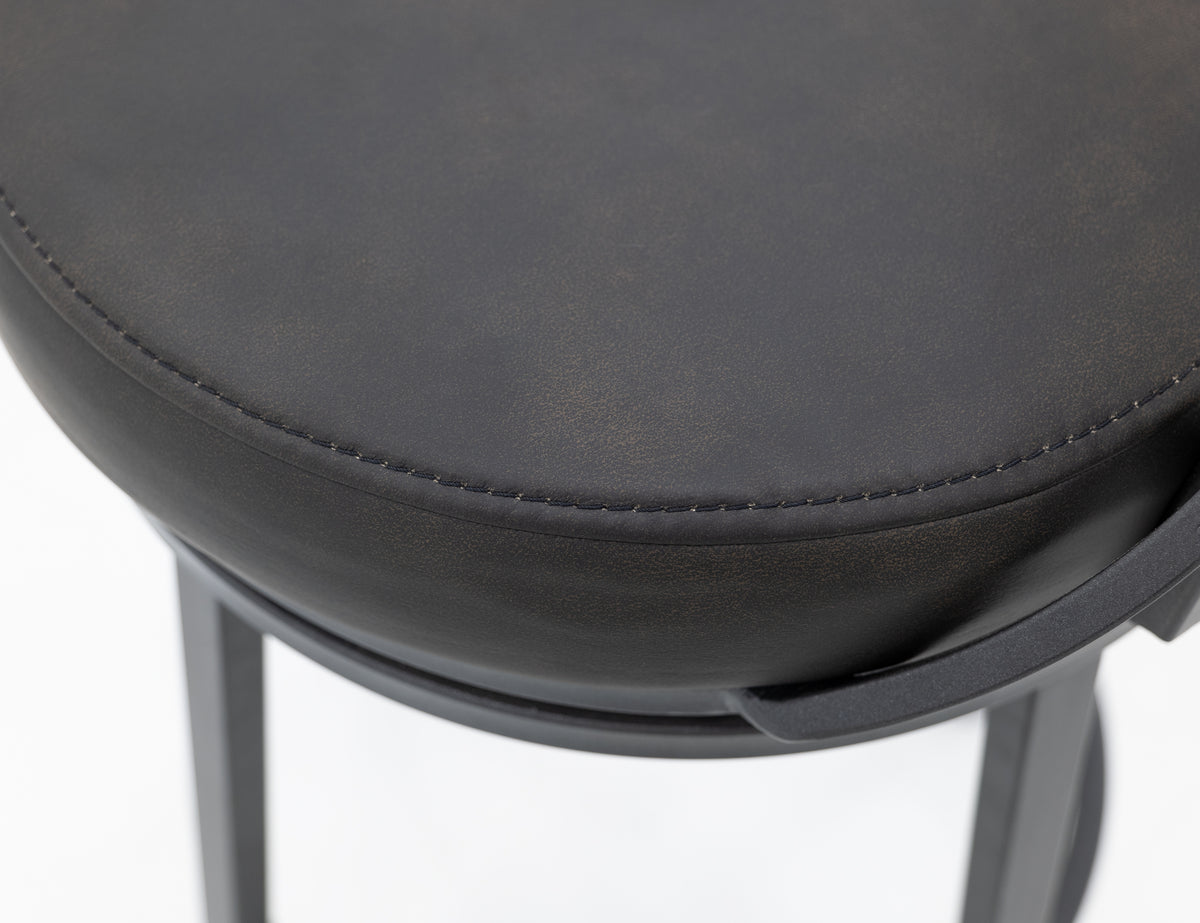 Century Upholstered Barstool, Wooden Frame & Metal Base, Barstool 24"