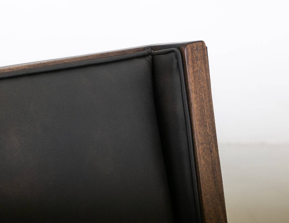 Walnut Upholstered Chair, Brown/Black, Wooden Chair